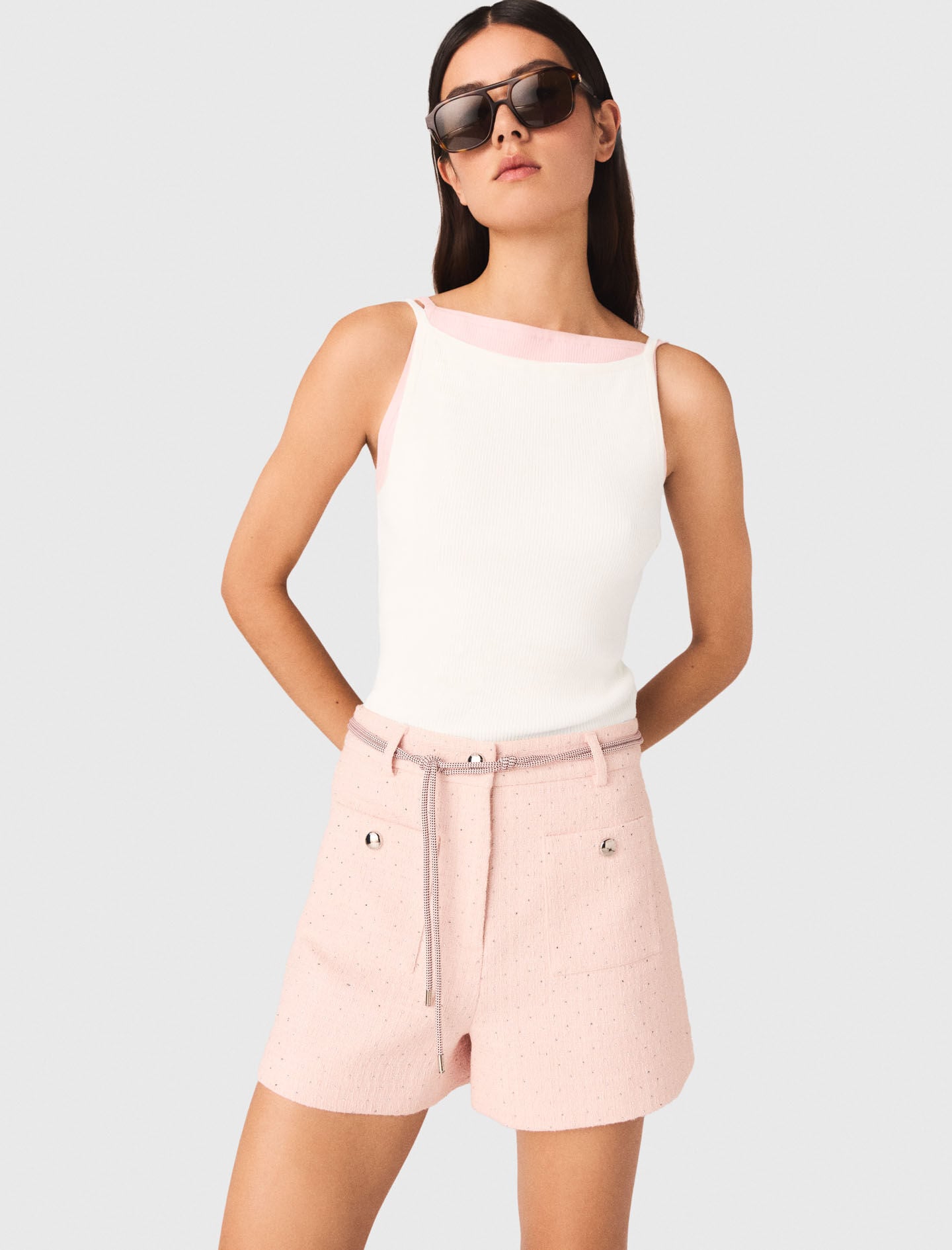 Maje High straight-neck top