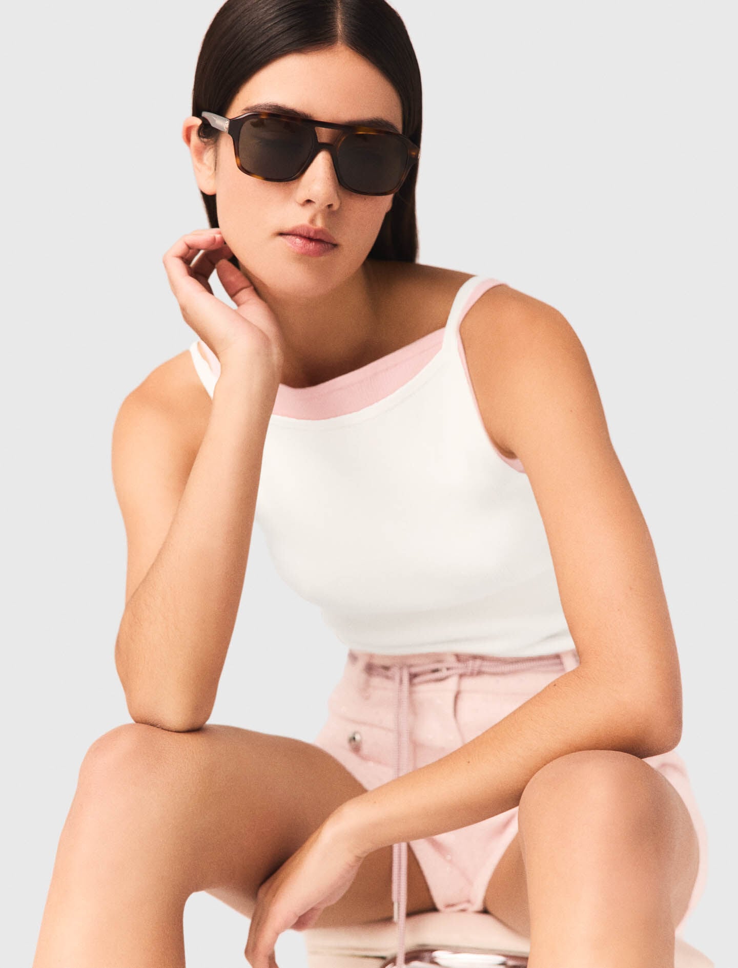 Maje High straight-neck top