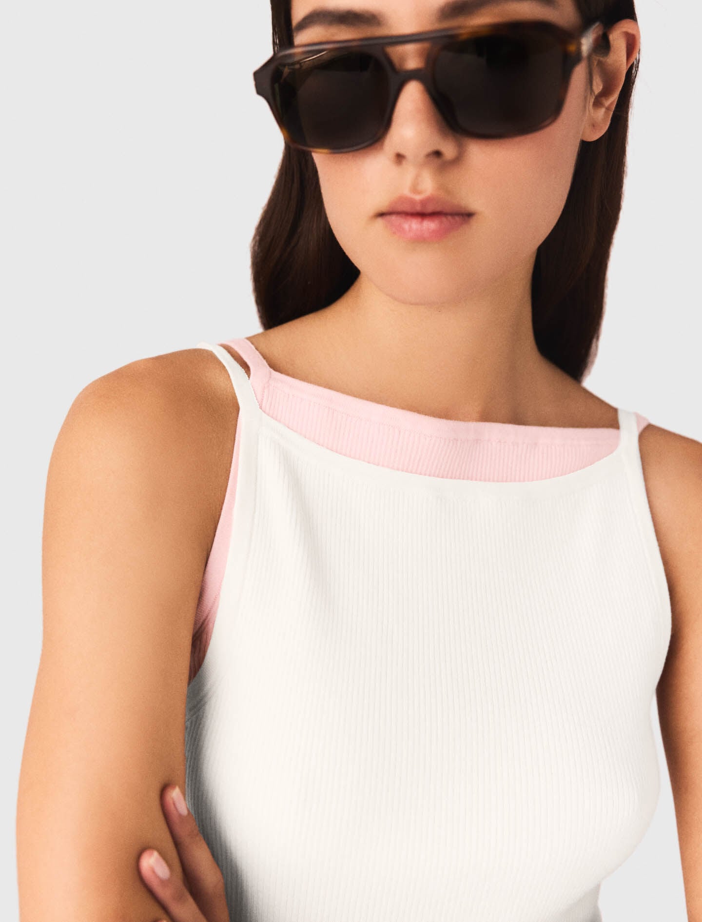 Maje High straight-neck top