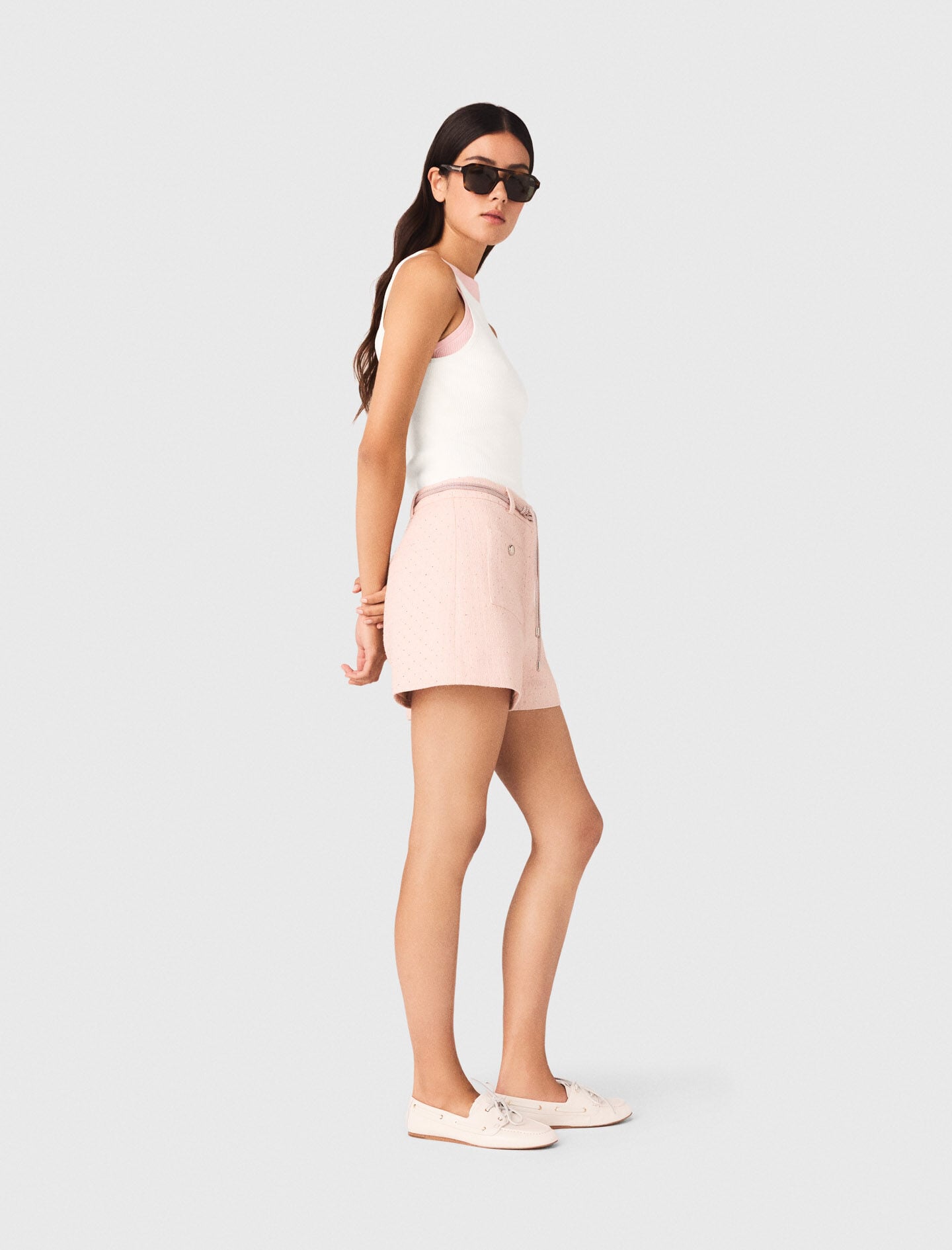Maje High straight-neck top