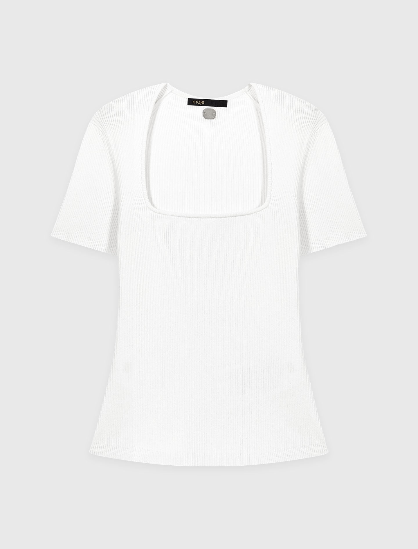 Maje Square-neck ribbed sweater