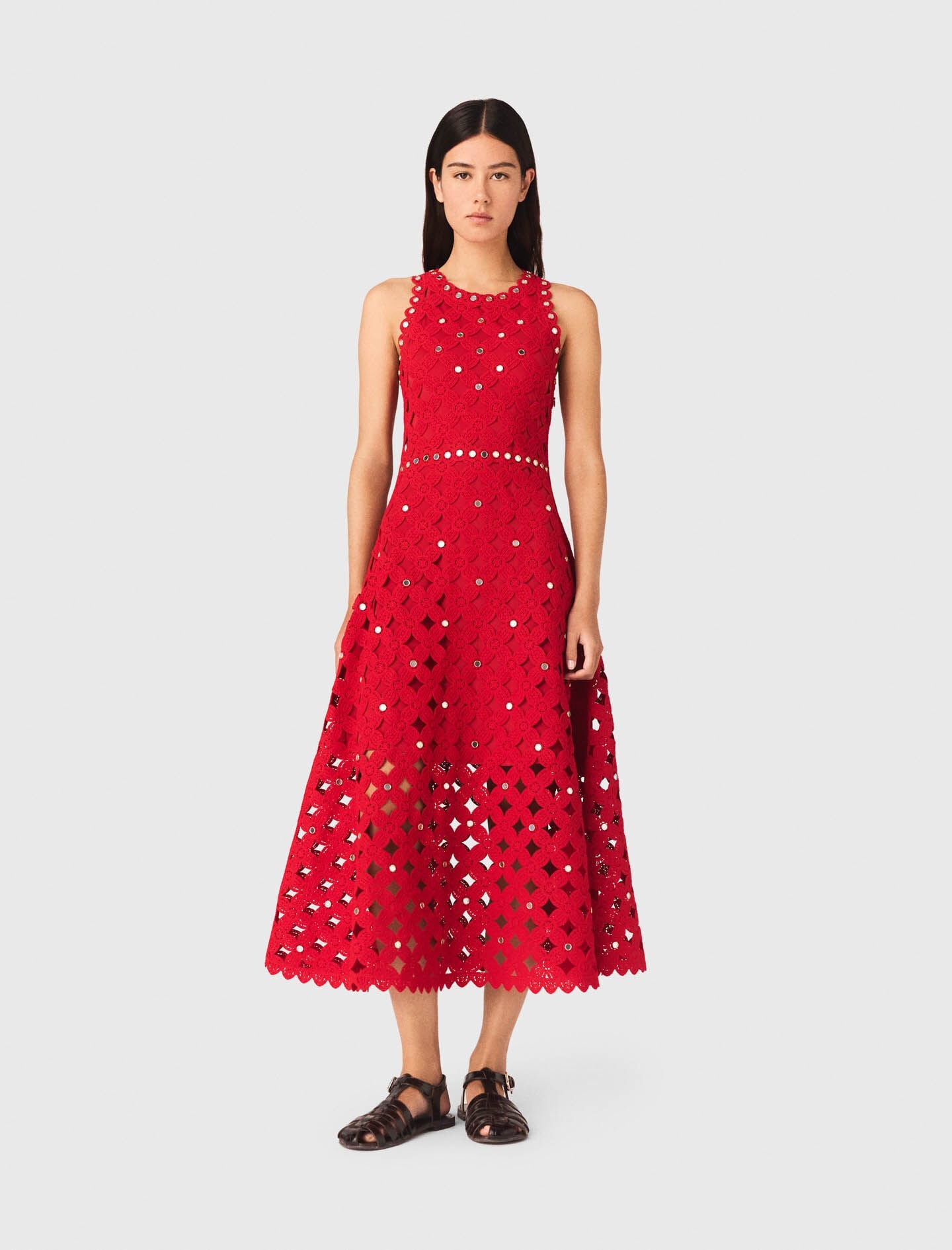 Maje Mirrored crochet dress