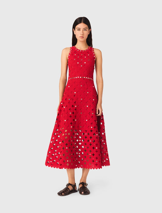 Maje Mirrored crochet dress