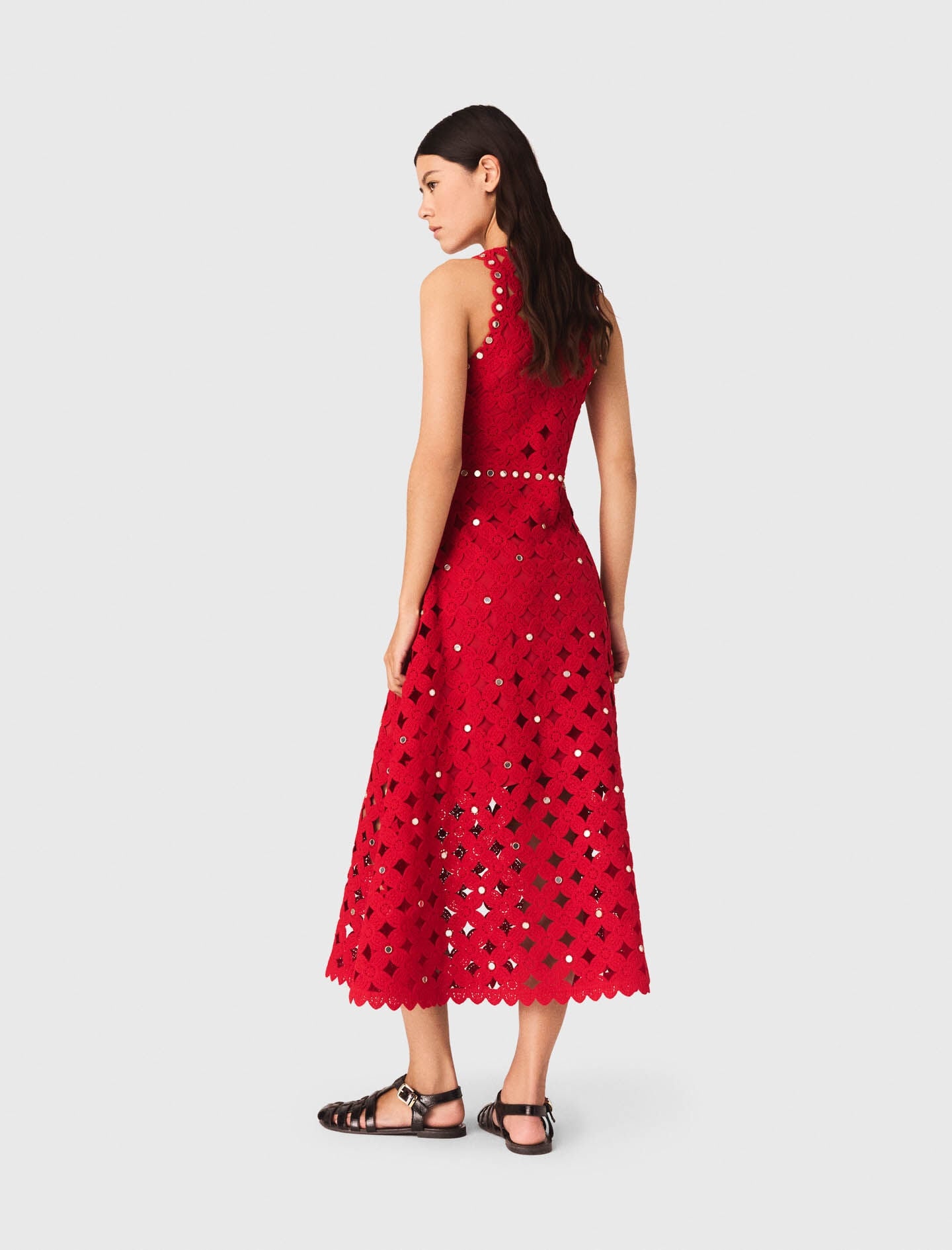 Maje Mirrored crochet dress