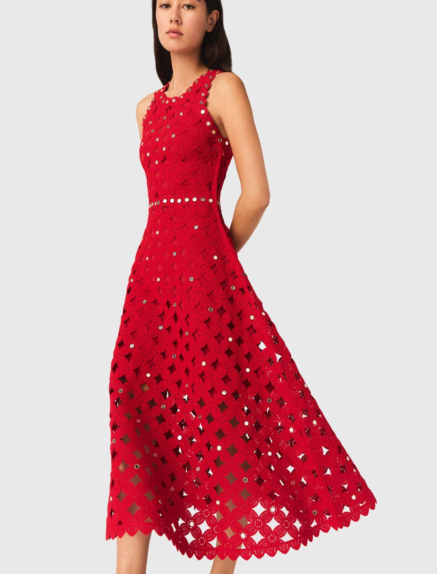 Maje Mirrored crochet dress