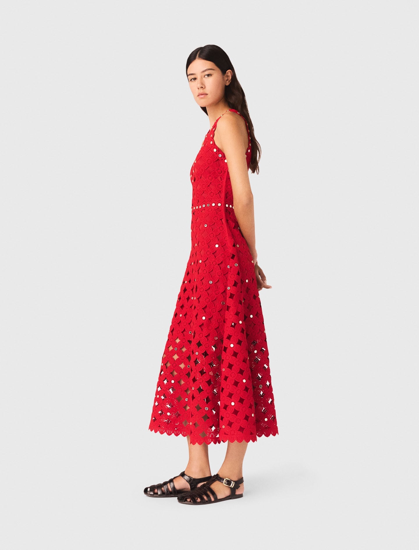 Maje Mirrored crochet dress