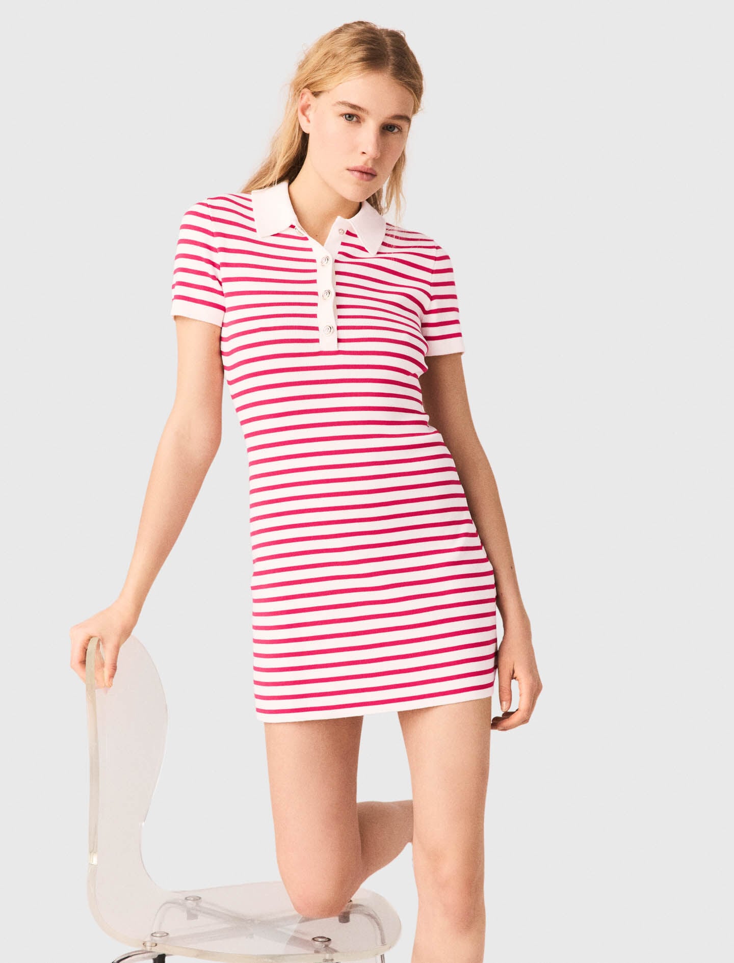 Maje Striped polo dress