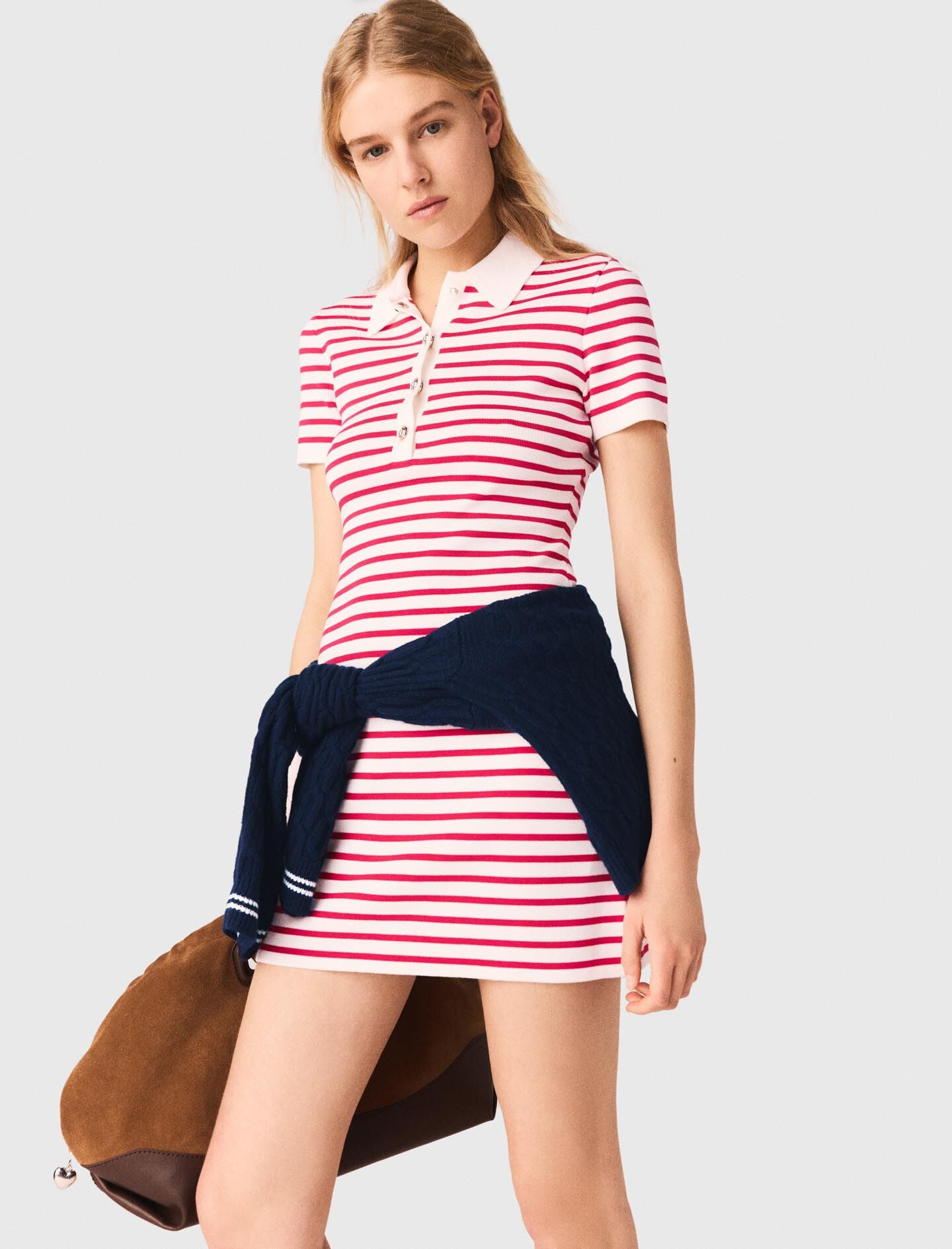 Maje Striped polo dress
