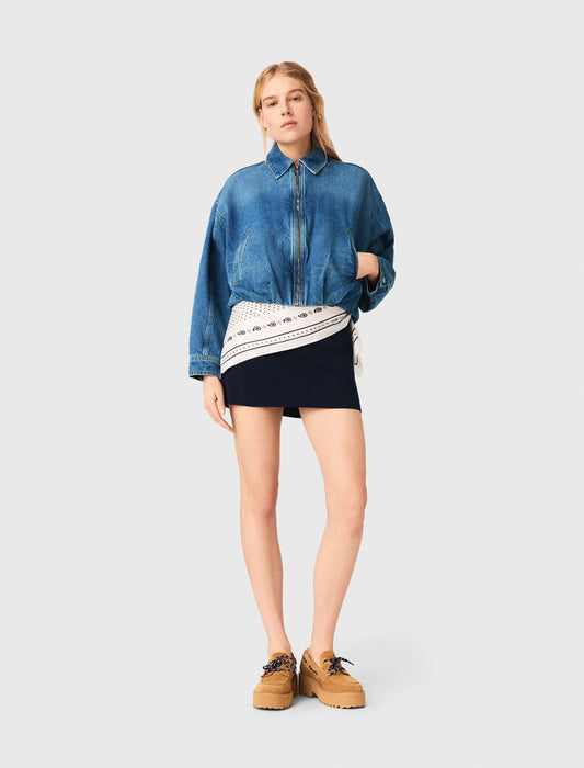 Maje Denim bomber jacket