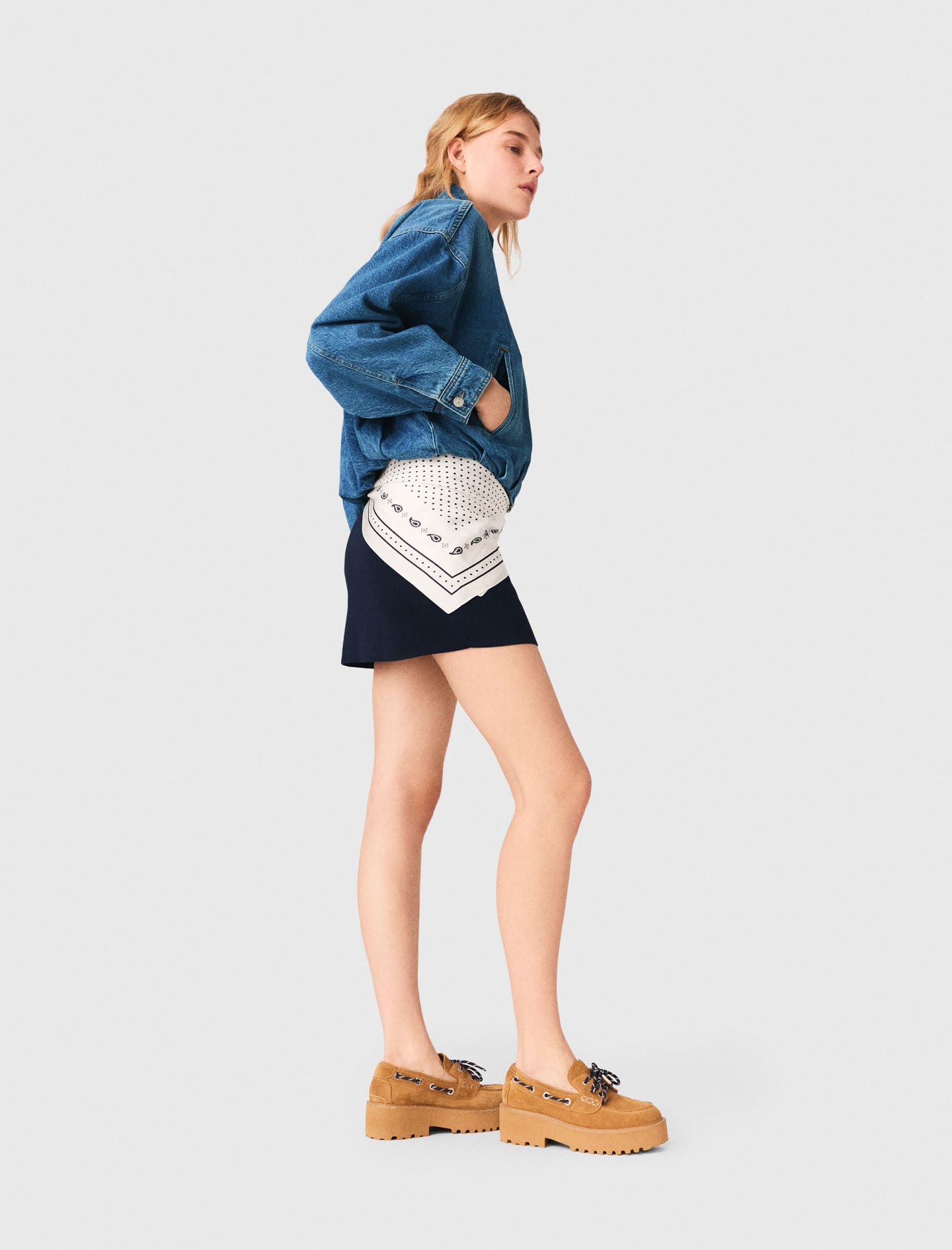 Maje Denim bomber jacket