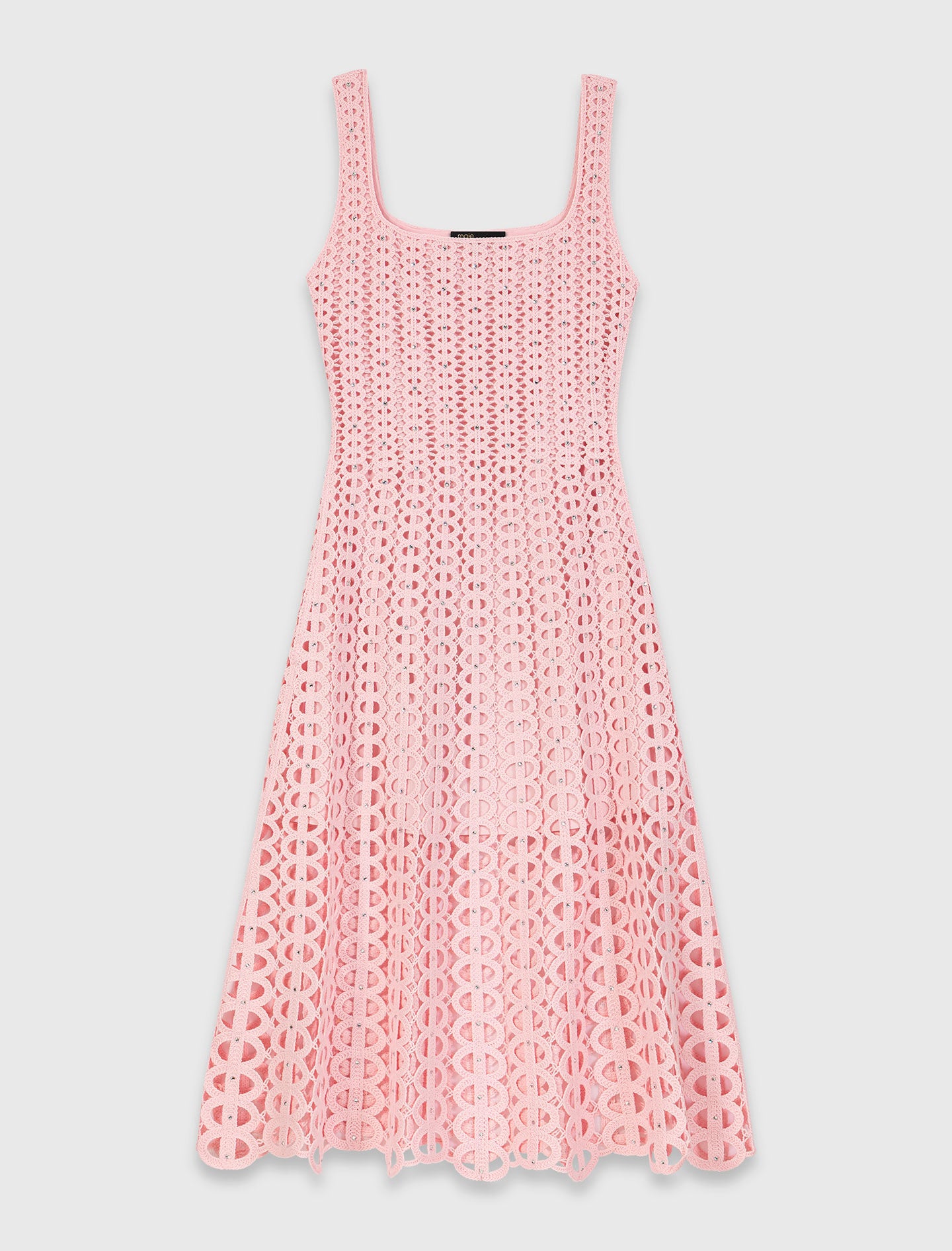 Maje Rhinestone crochet midi dress