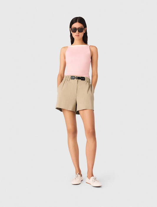 Maje High straight-neck top