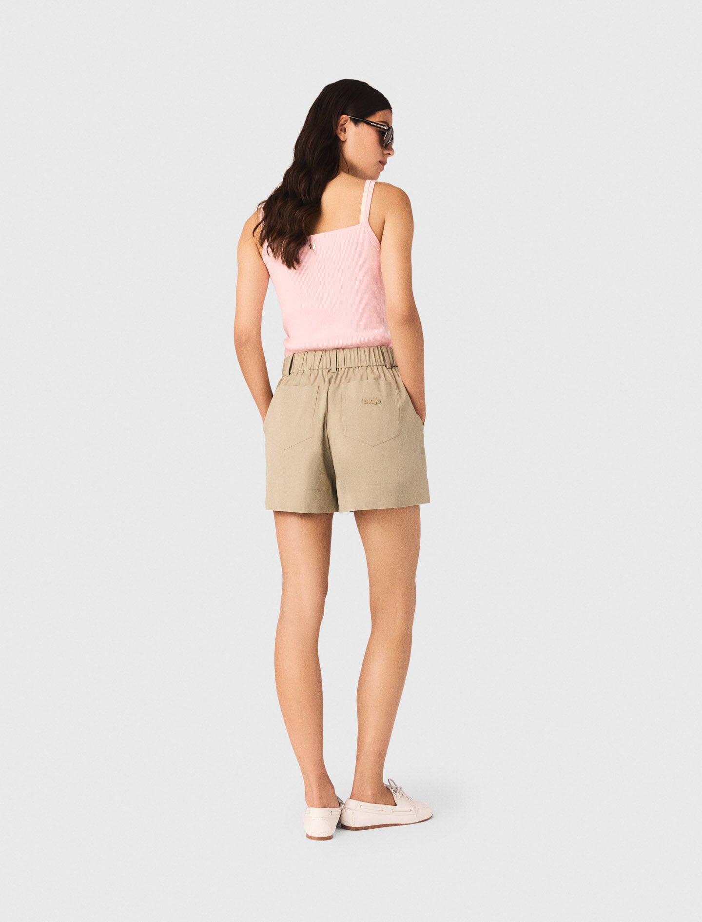 Maje High straight-neck top