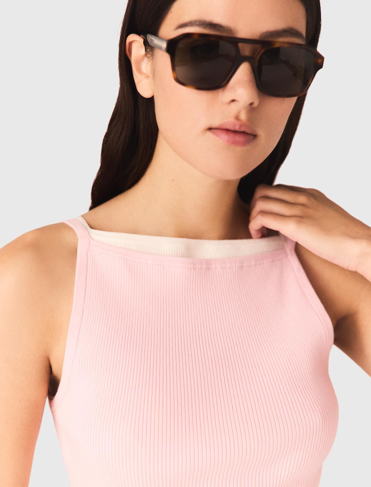 Maje High straight-neck top