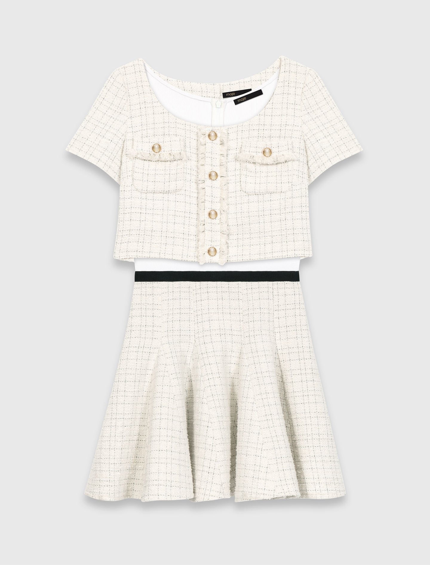 Maje 2-in-1 tweed dress