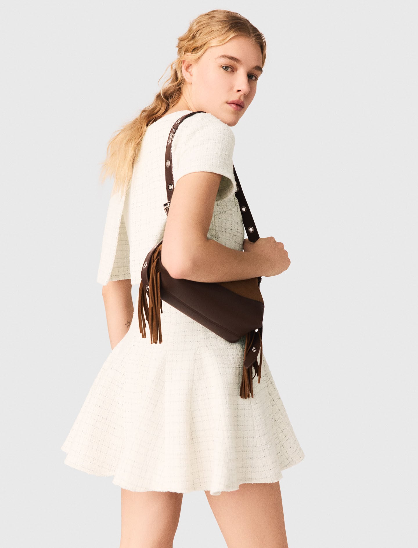Maje 2-in-1 tweed dress