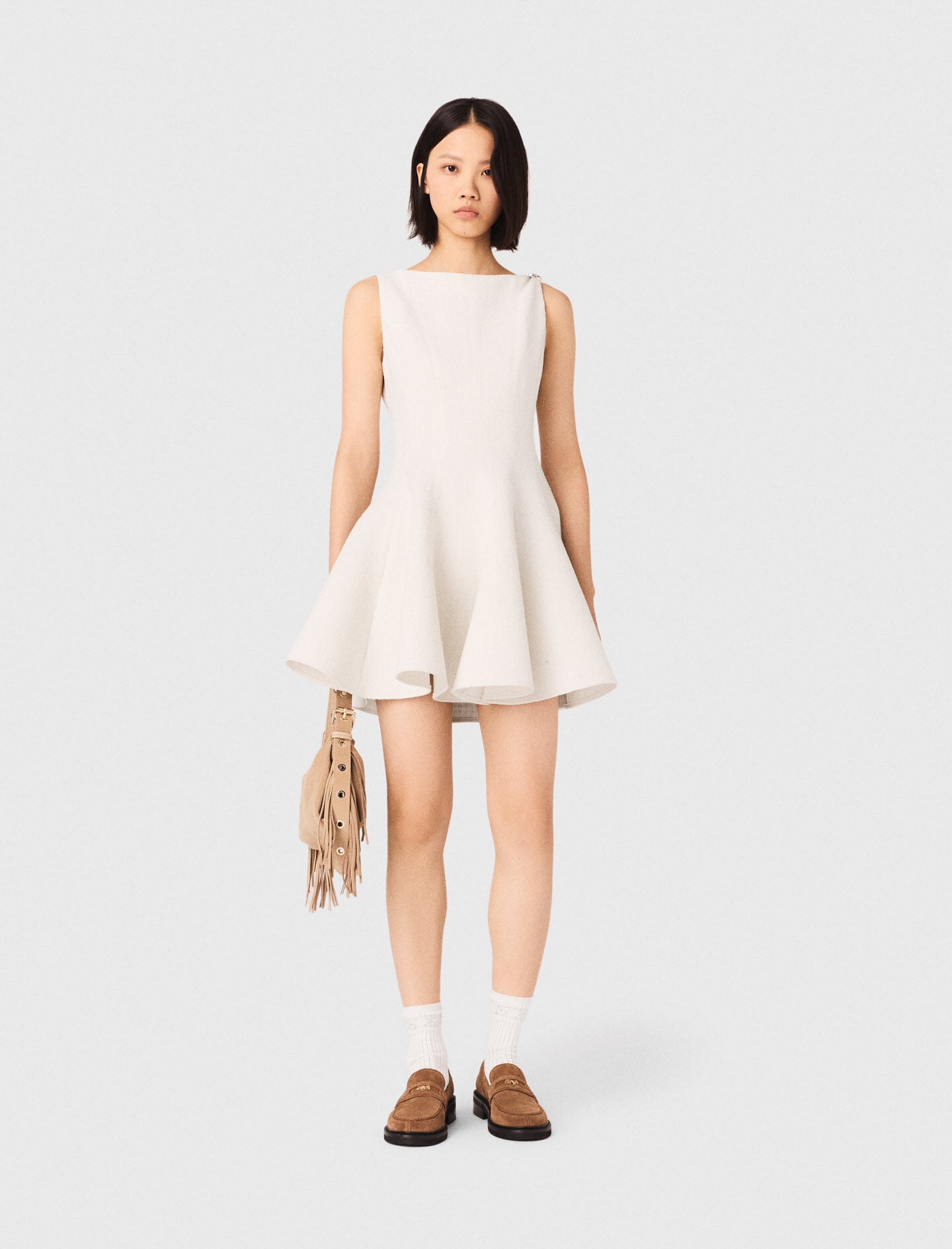 Maje Short flared tweed dress