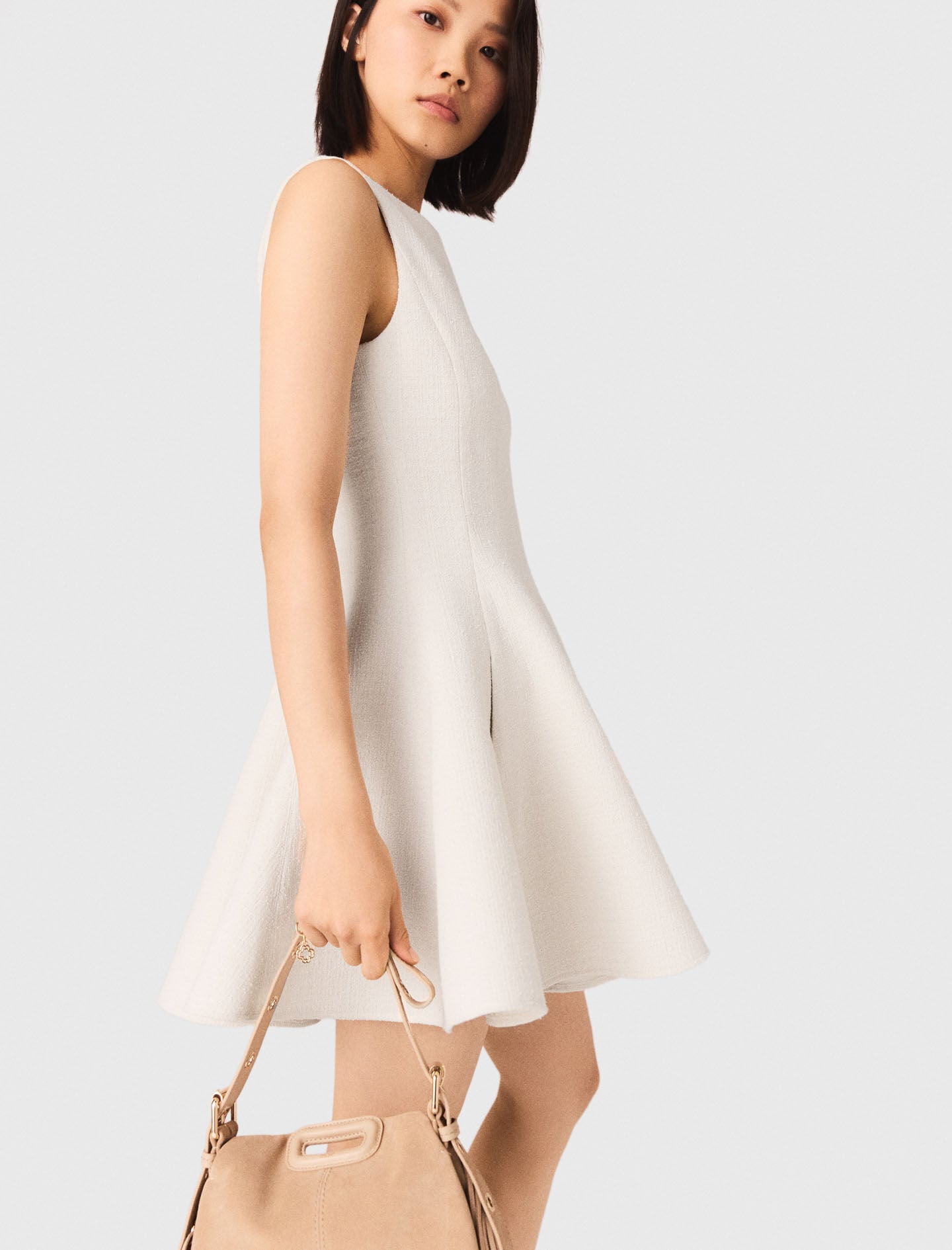 Maje Short flared tweed dress