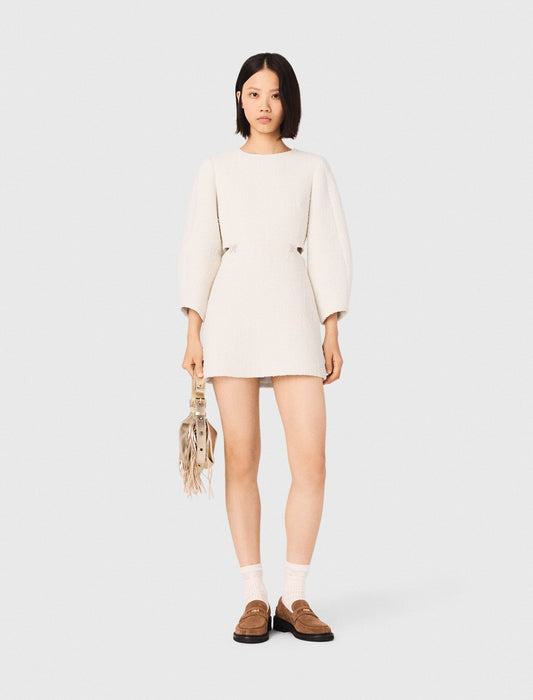 Maje Short balloon-sleeve tweed dress