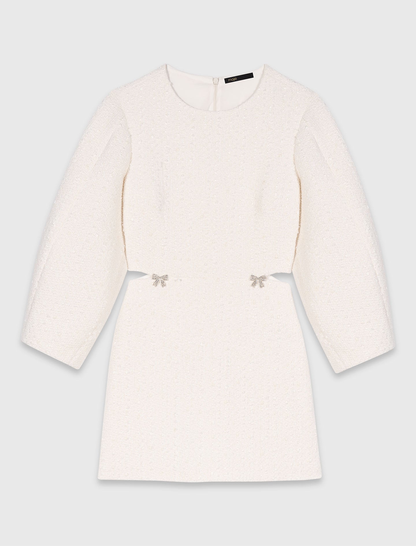 Maje Short balloon-sleeve tweed dress