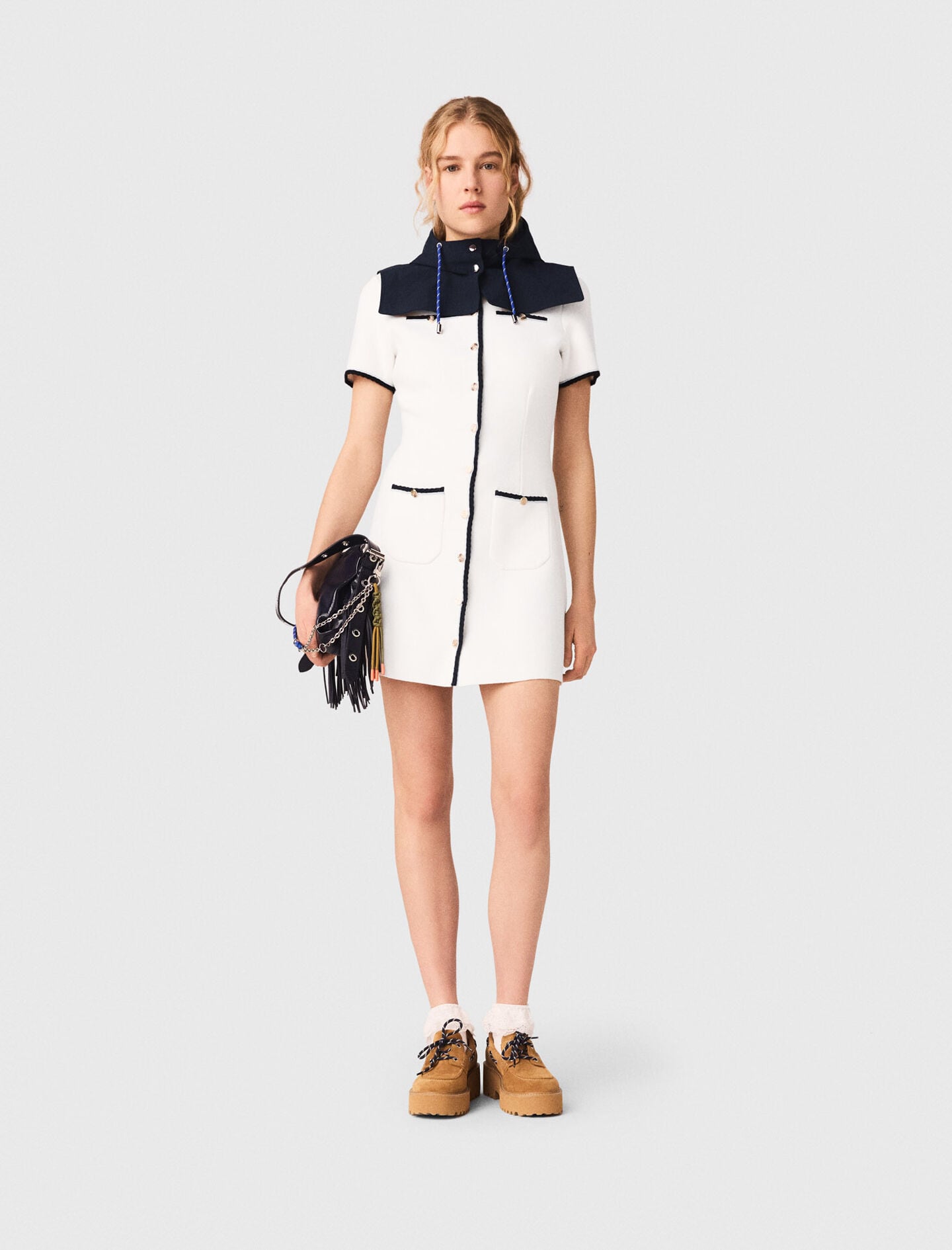 Maje Short dress with contrasting trim