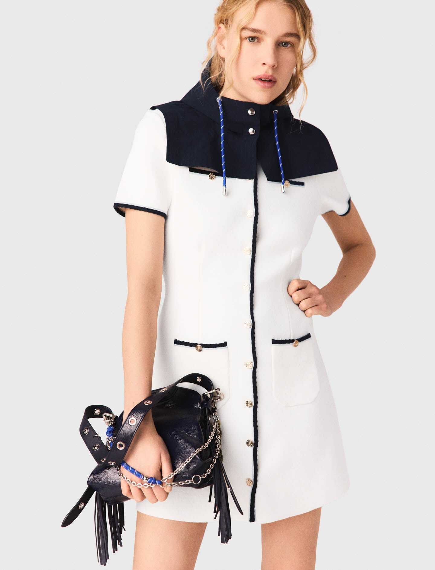 Maje Short dress with contrasting trim
