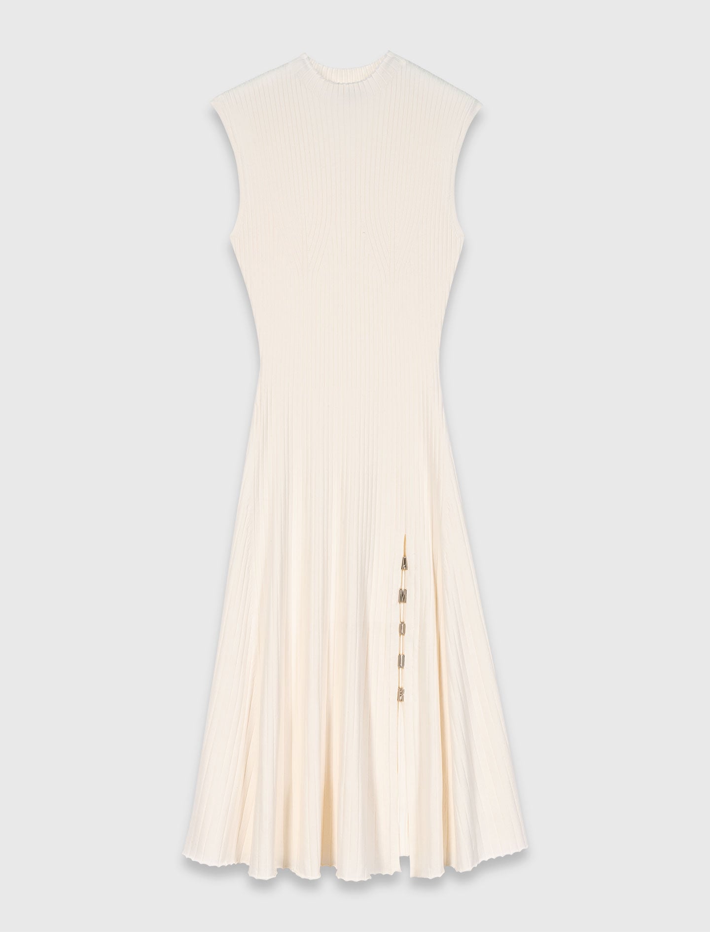 Maje Ribbed dress with side slit