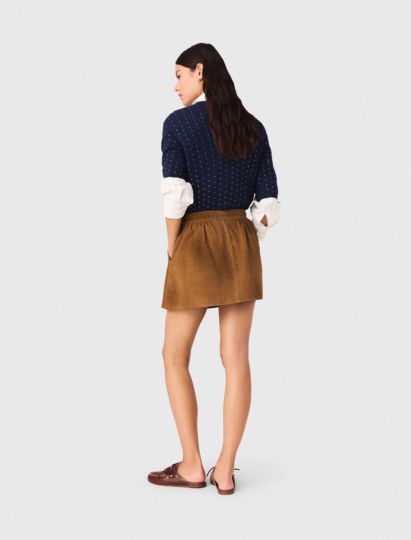Maje Short suede skirt