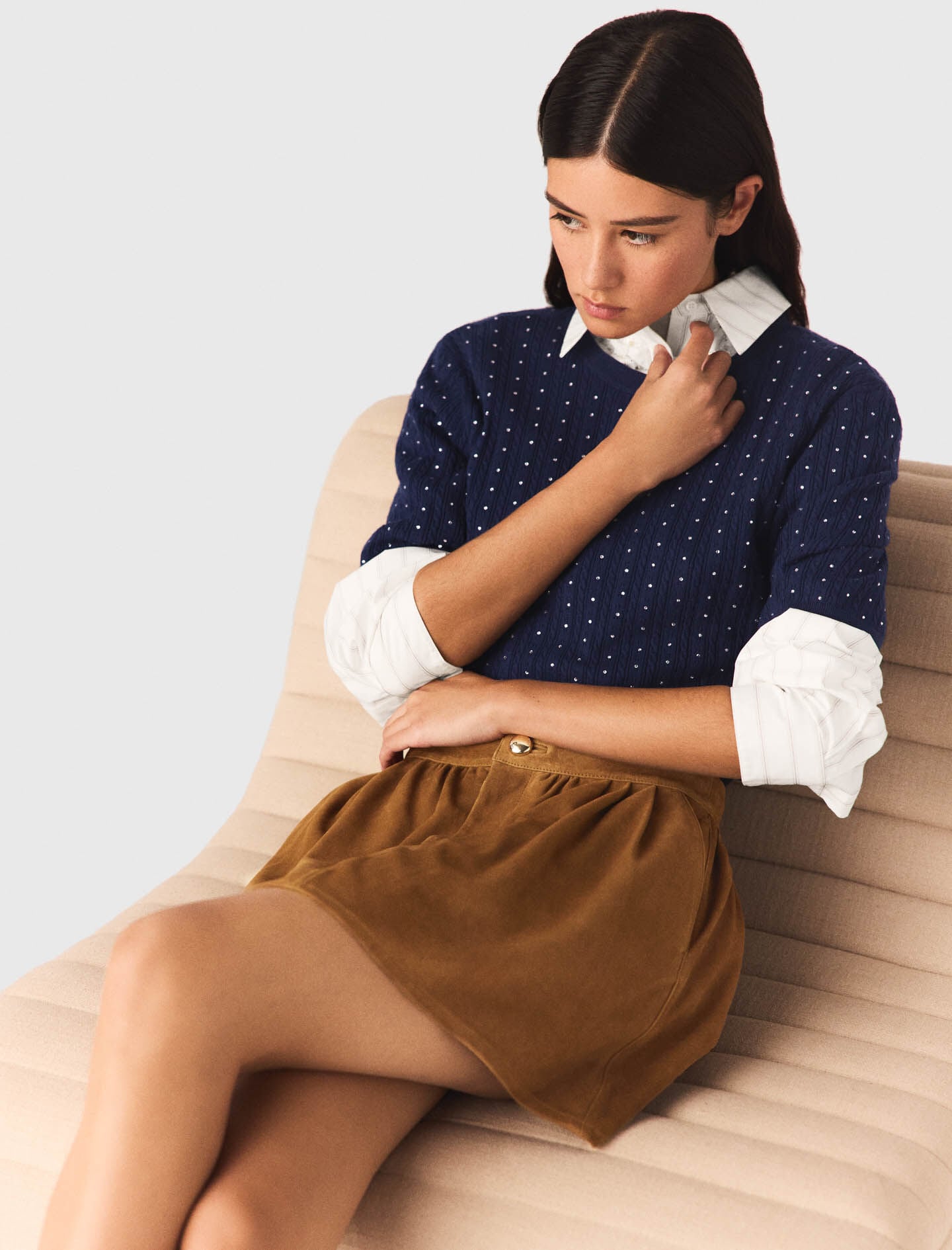 Maje Short suede skirt