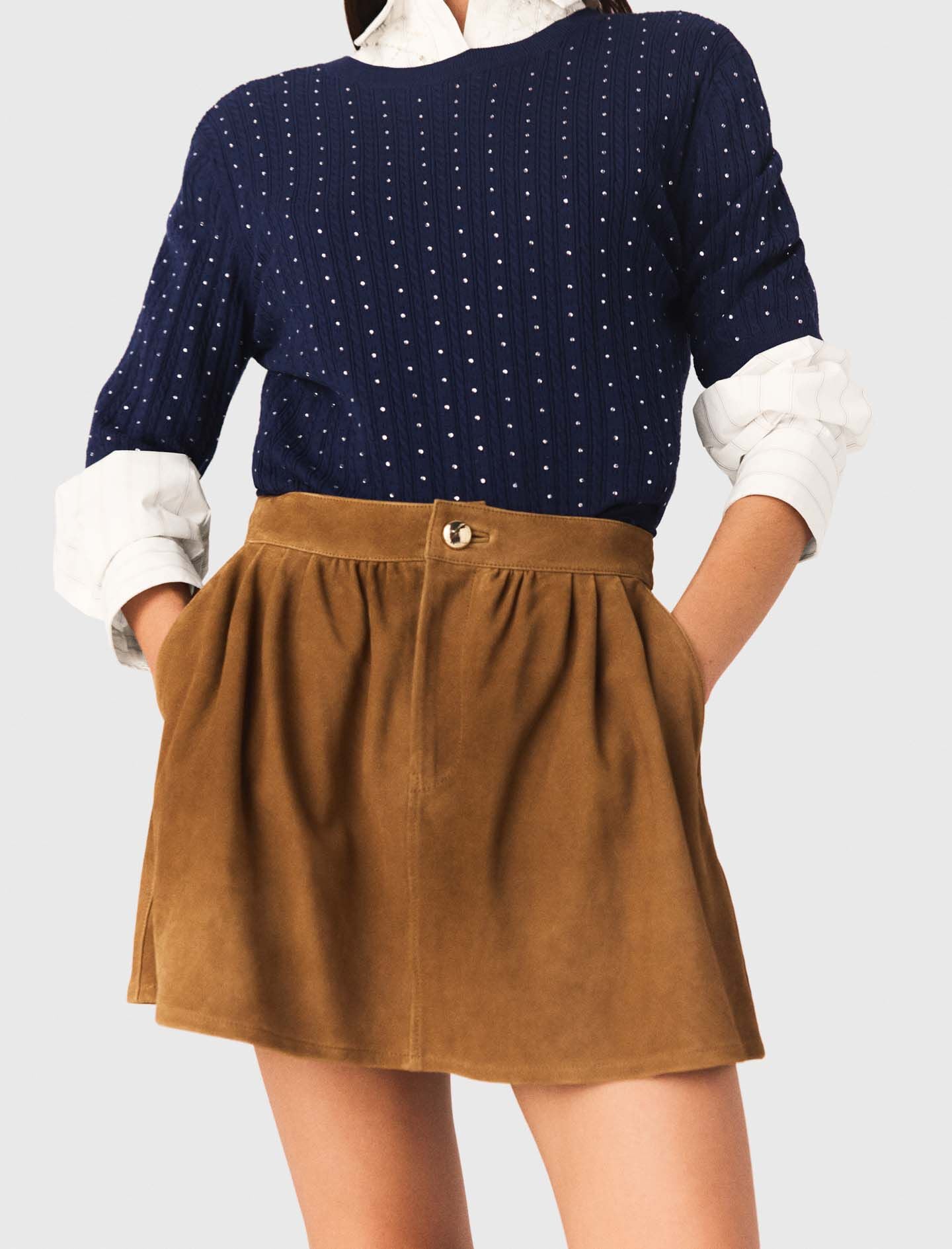 Maje Short suede skirt