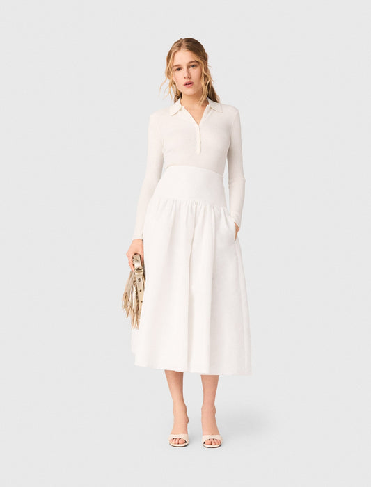 Maje Long taffeta skirt