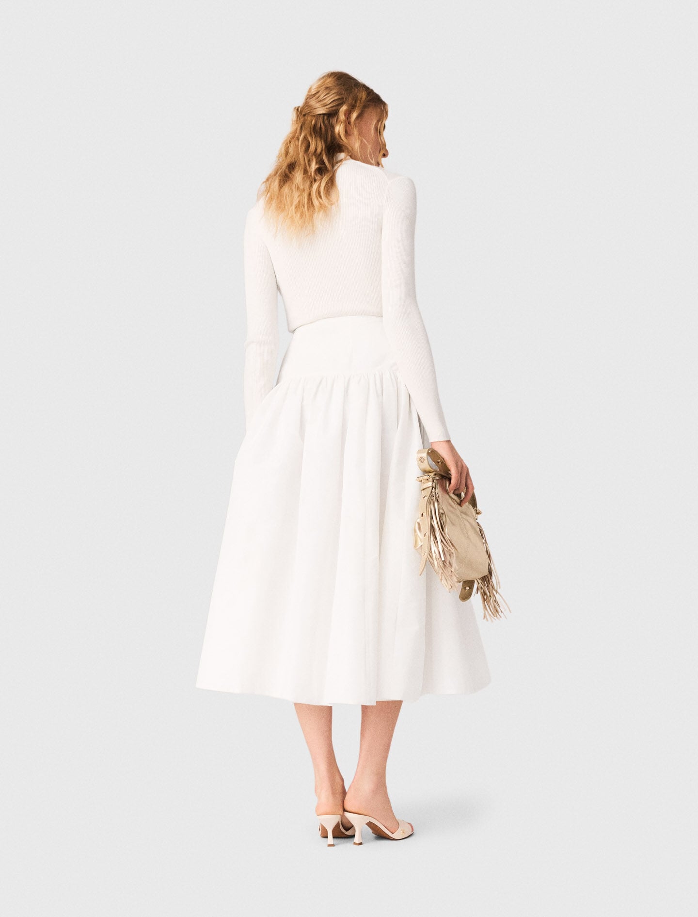 Maje Long taffeta skirt