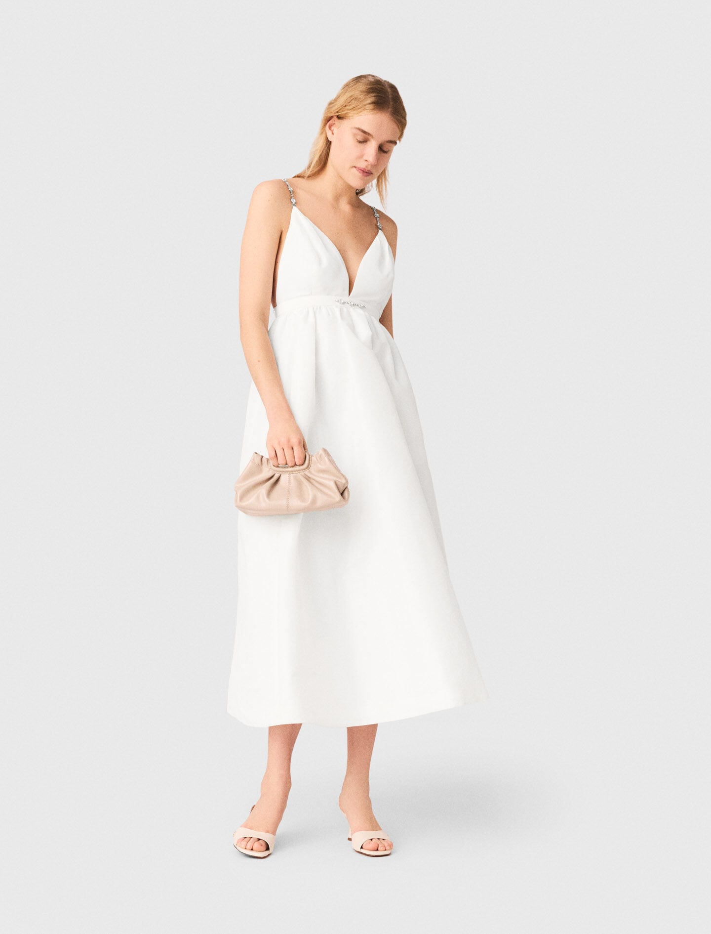 Maje Jewelled taffeta maxi dress