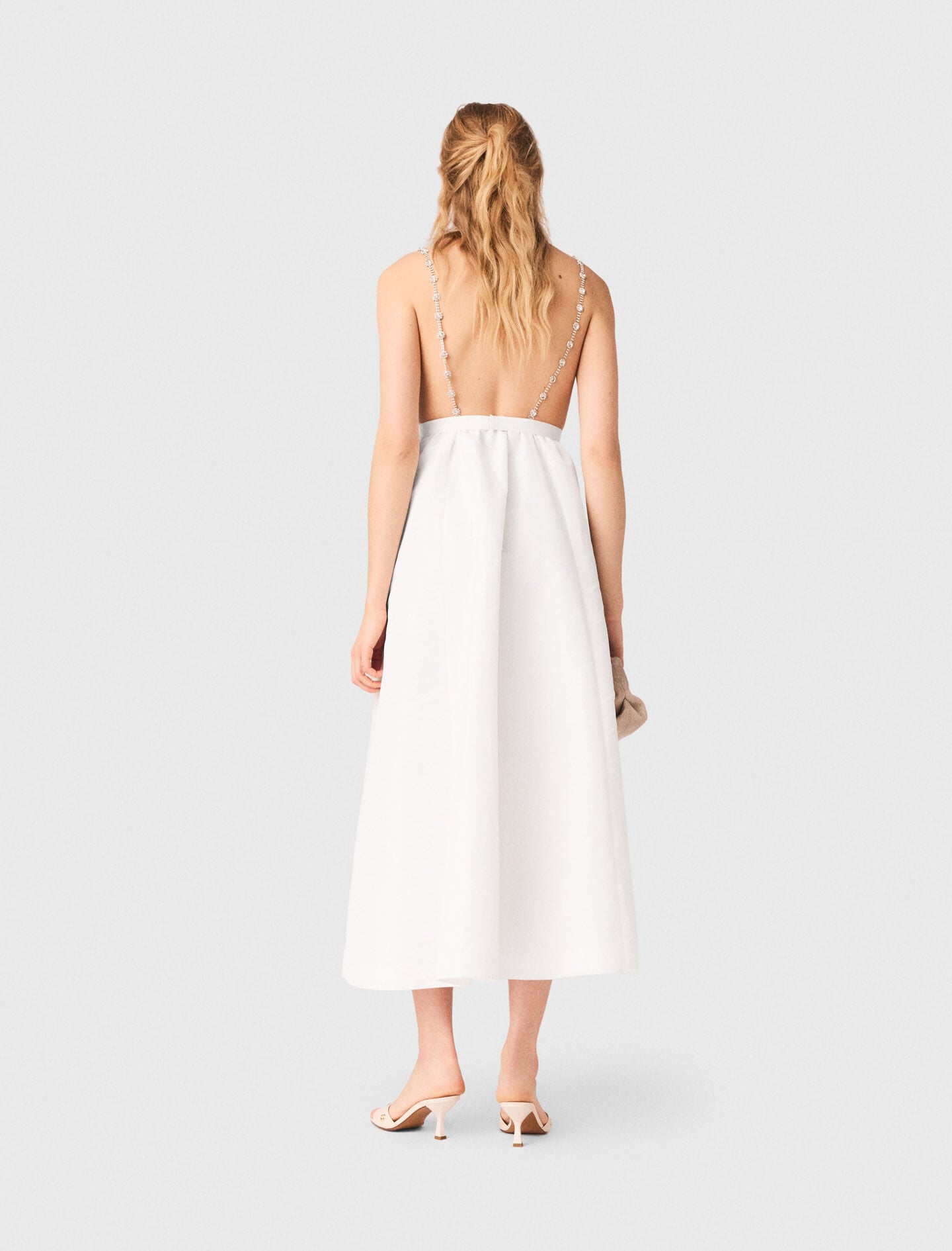 Maje Jewelled taffeta maxi dress