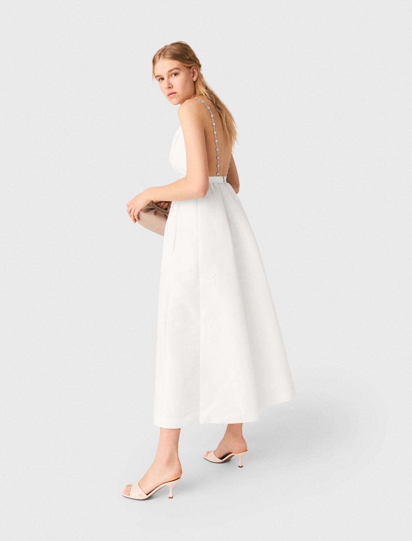 Maje Jewelled taffeta maxi dress