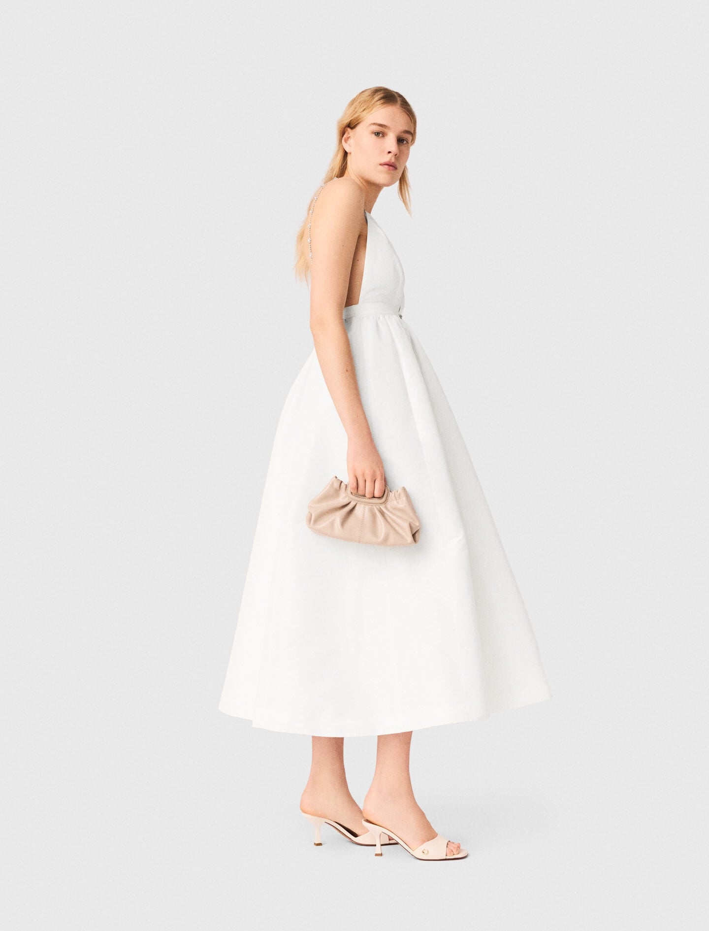 Maje Jewelled taffeta maxi dress