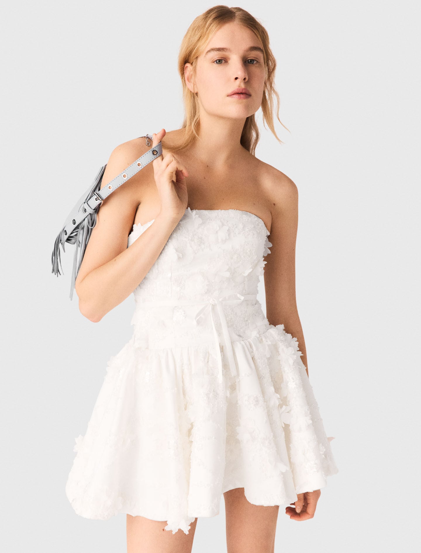 Maje Short embroidered bustier dress
