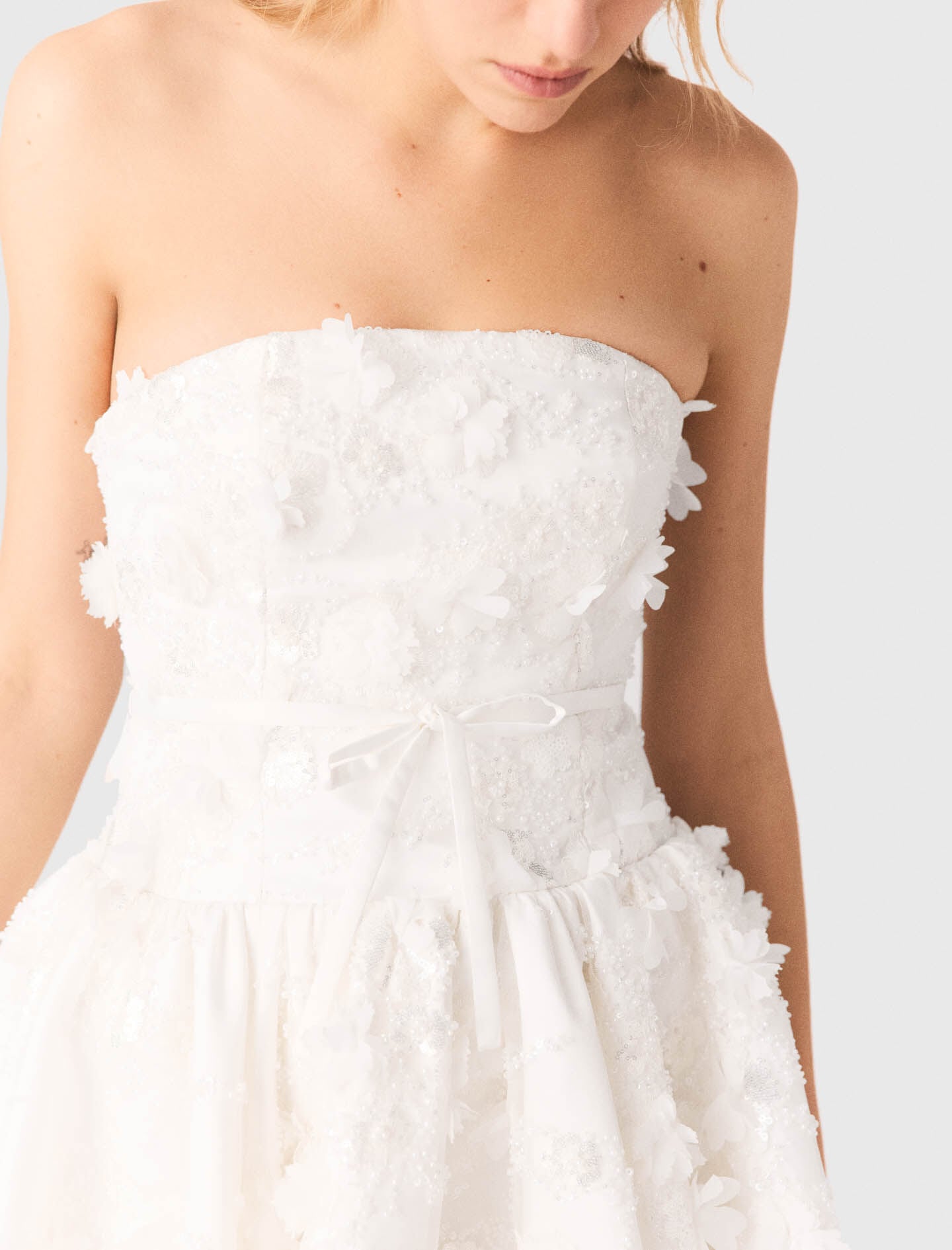 Maje Short embroidered bustier dress