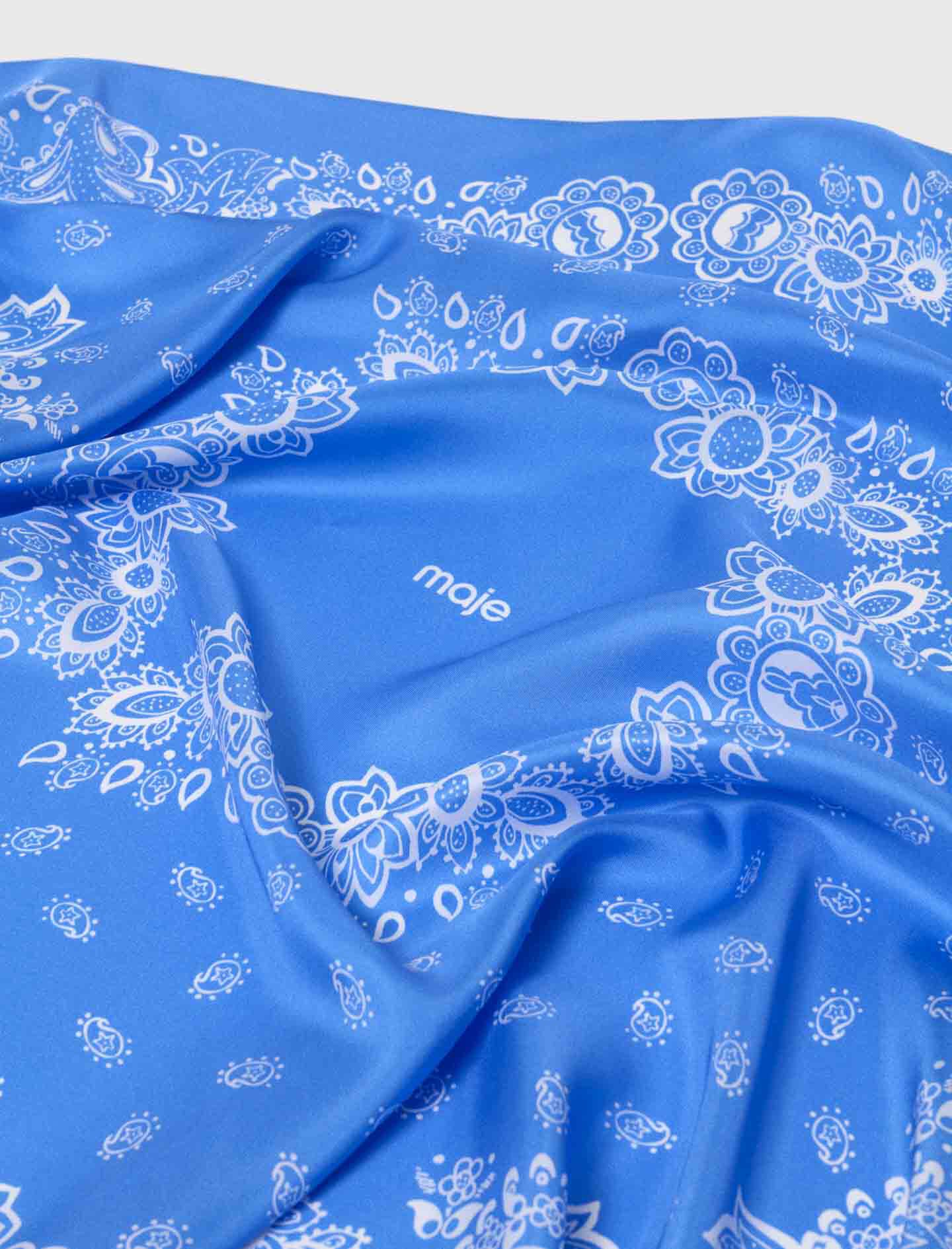 Maje Bandana Print Silk Scarf