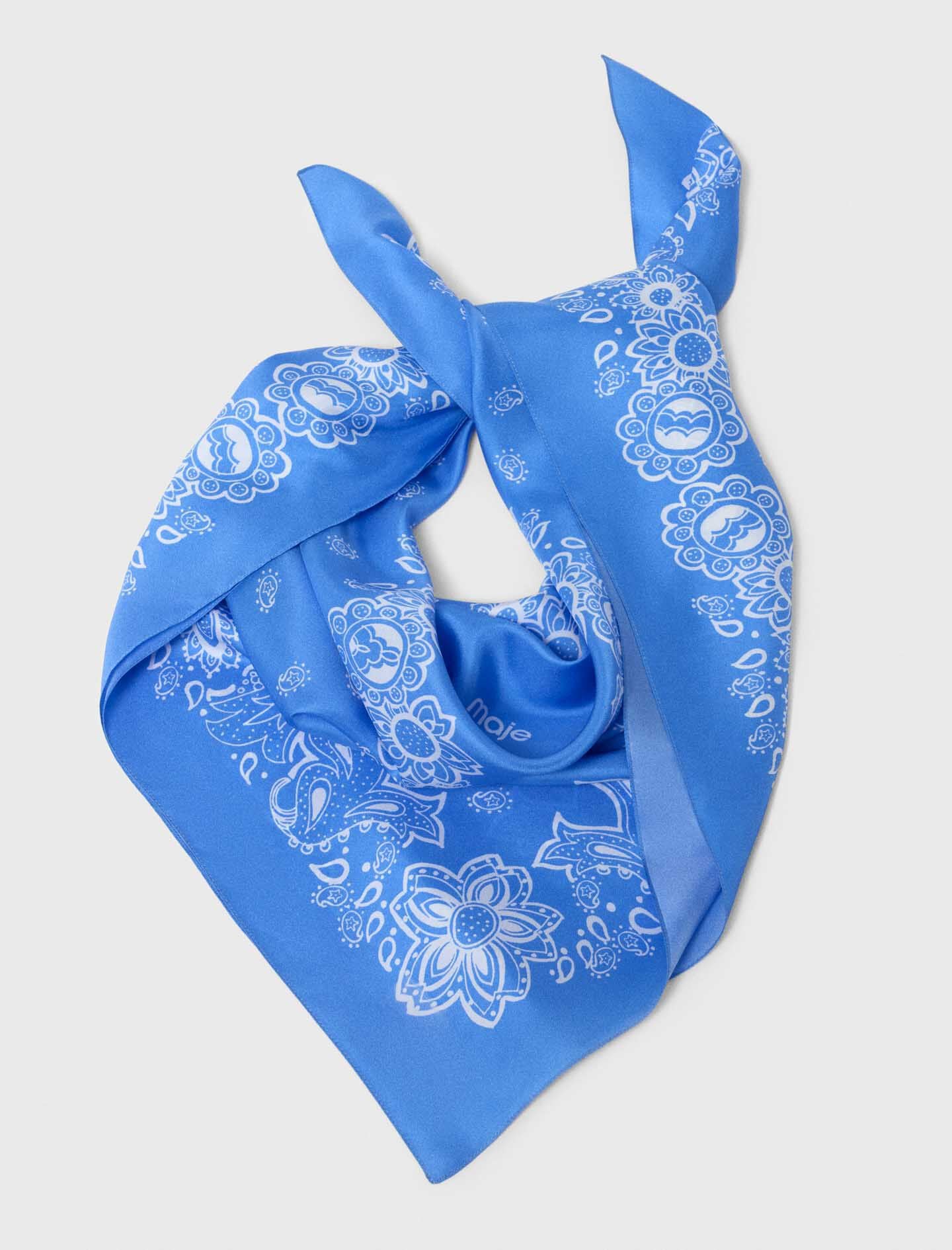 Maje Bandana Print Silk Scarf