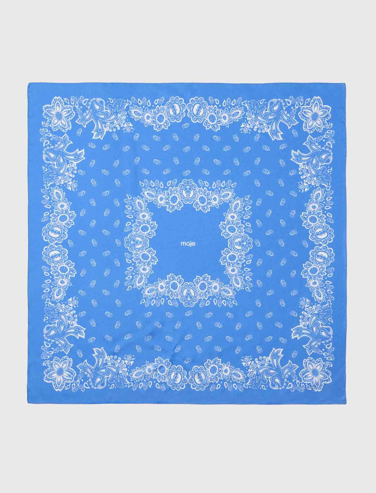 Maje Bandana Print Silk Scarf