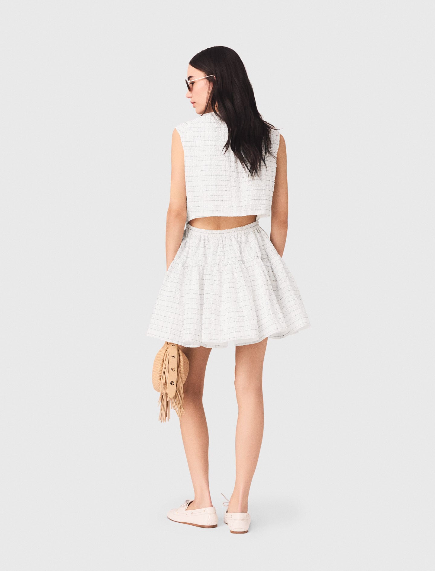 Maje Short flared open-back dress