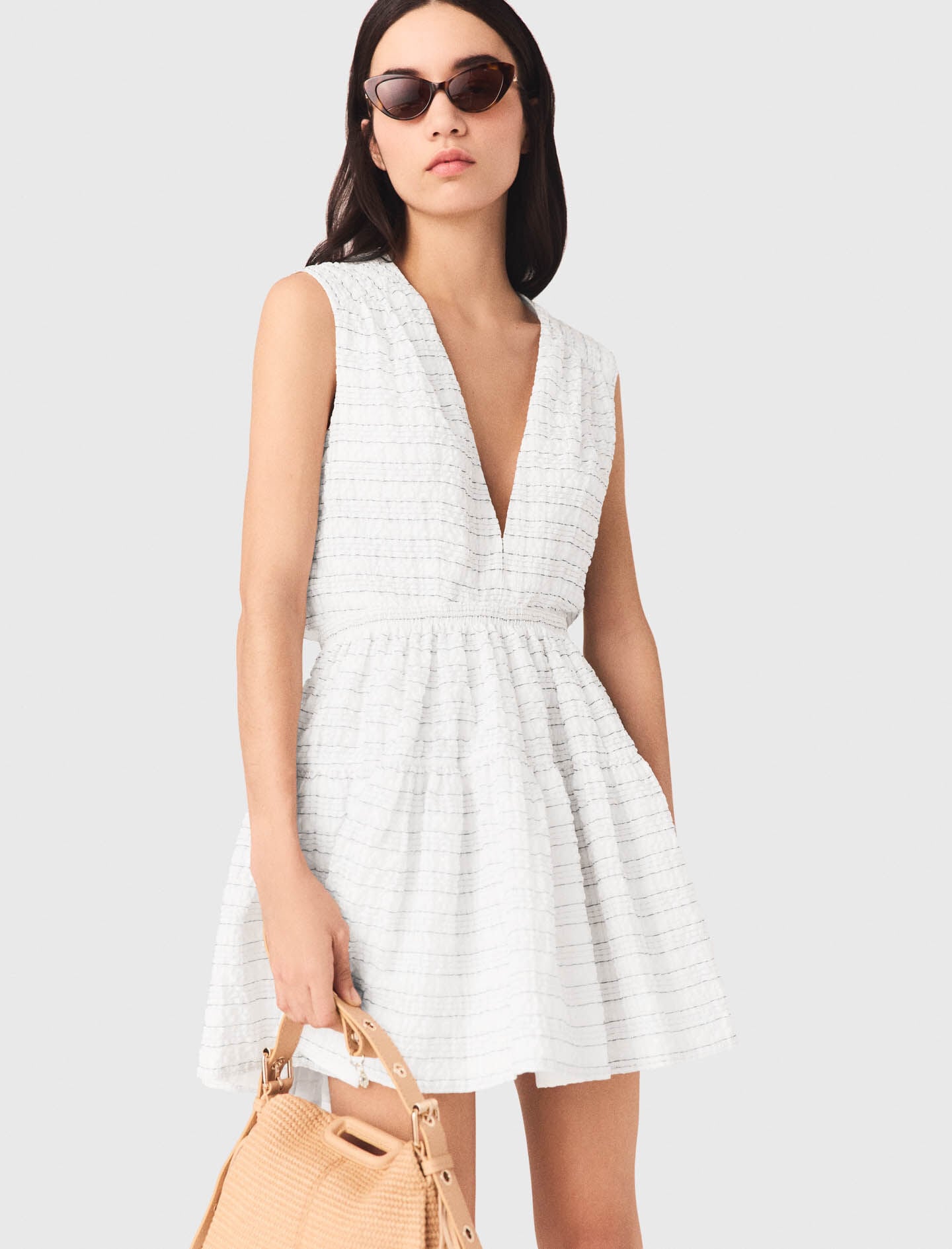 Maje Short flared open-back dress
