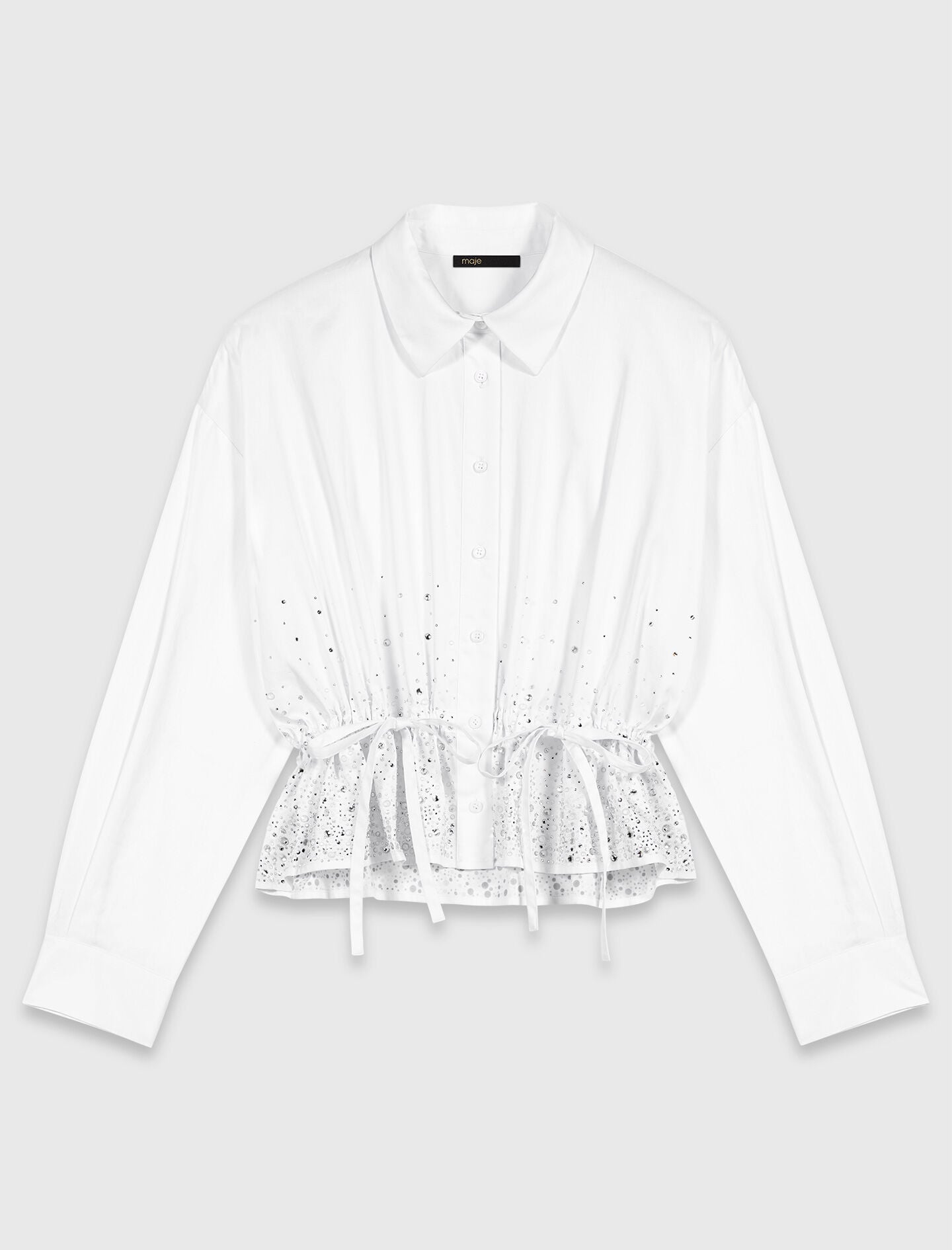 Maje Cotton shirt with rhinestones