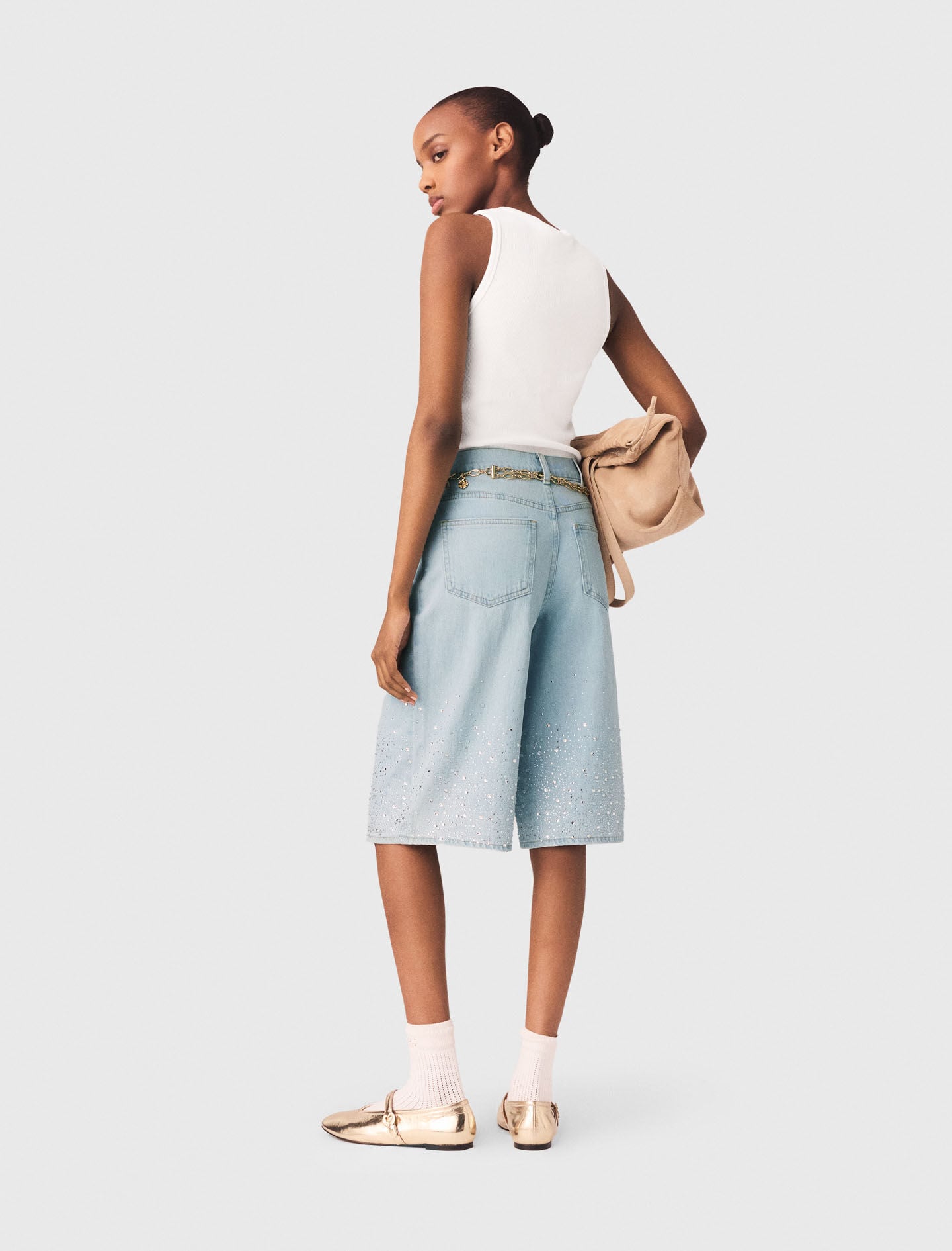 Maje Rhinestone Bermuda shorts