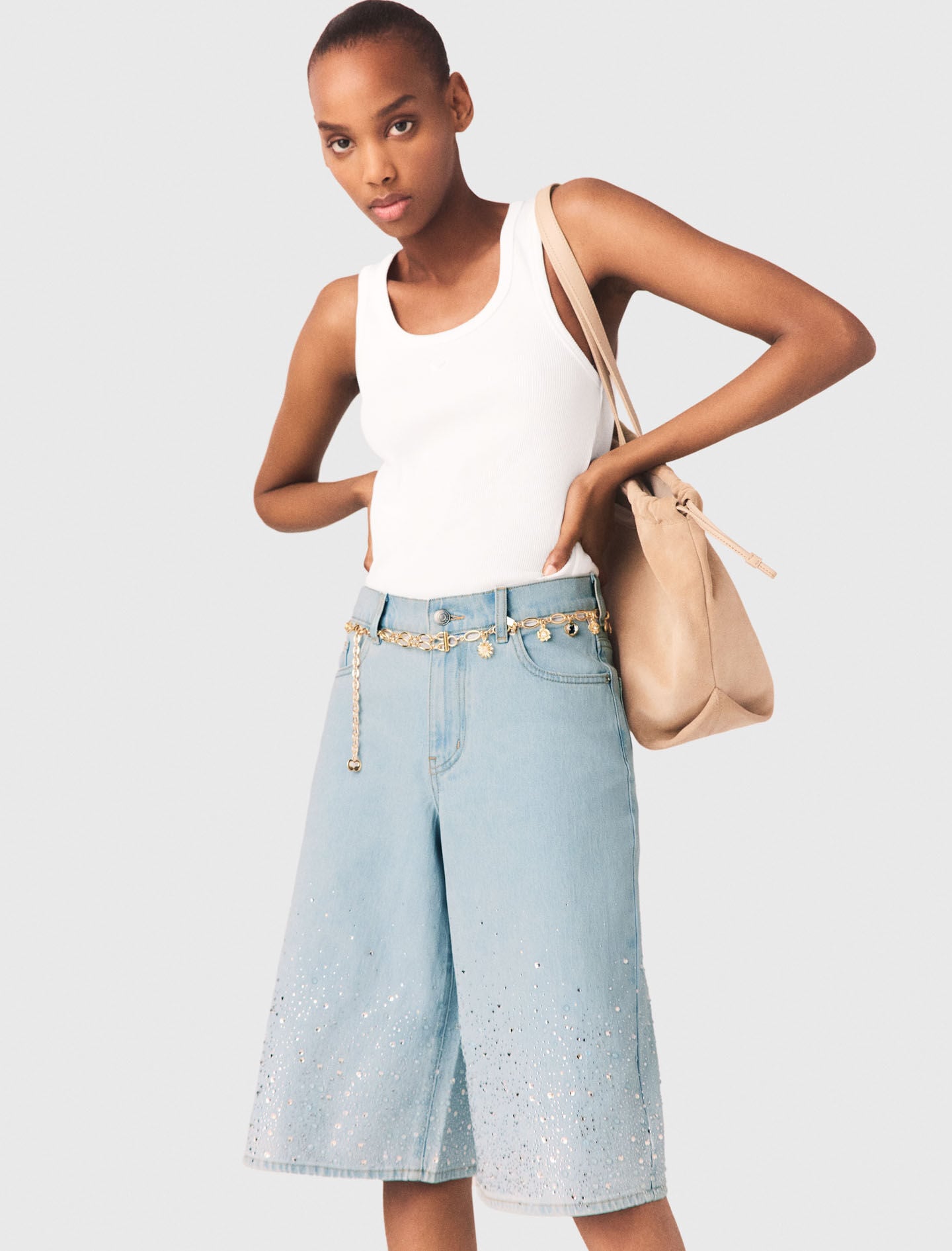 Maje Rhinestone Bermuda shorts