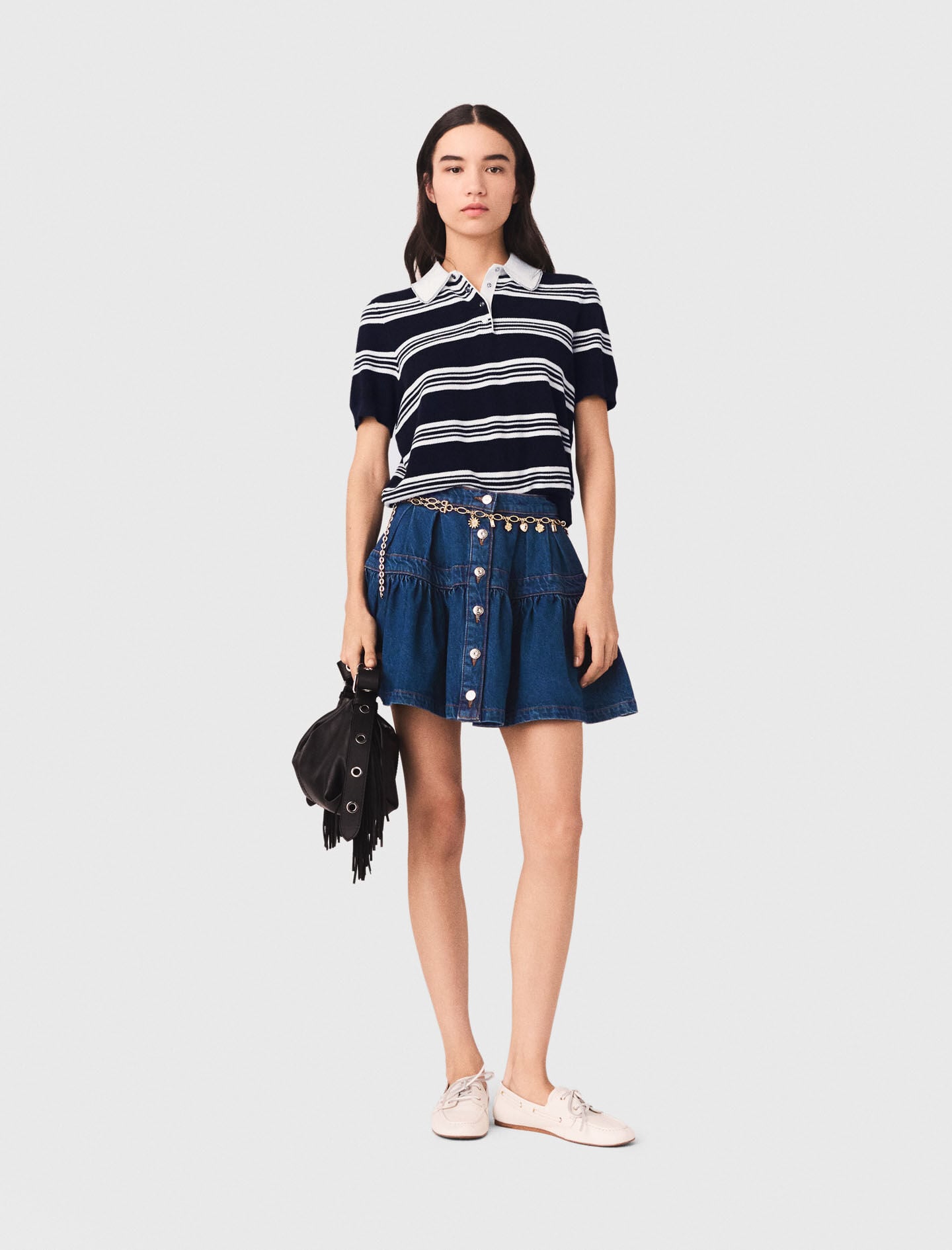 Maje Short denim skirt