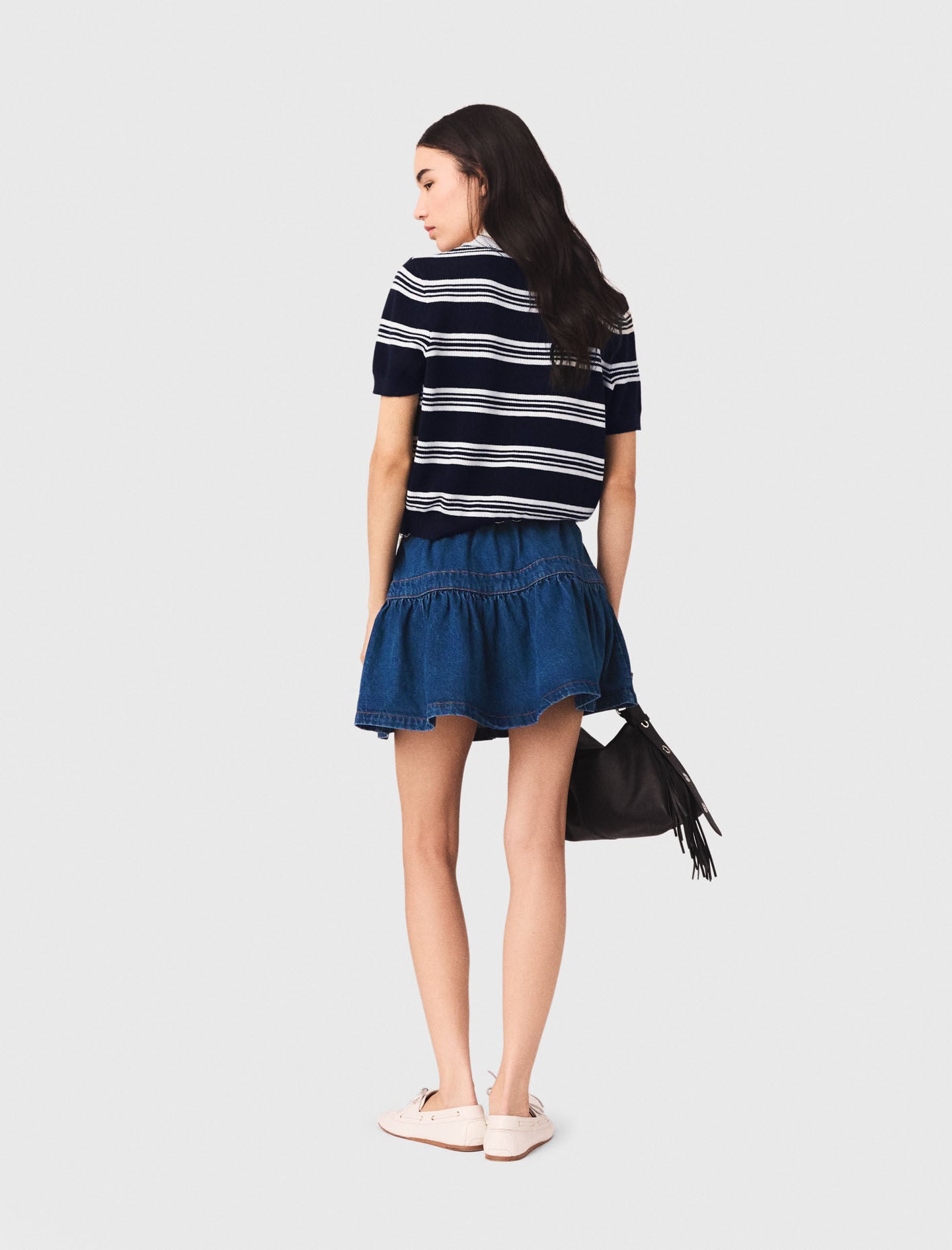 Maje Short denim skirt
