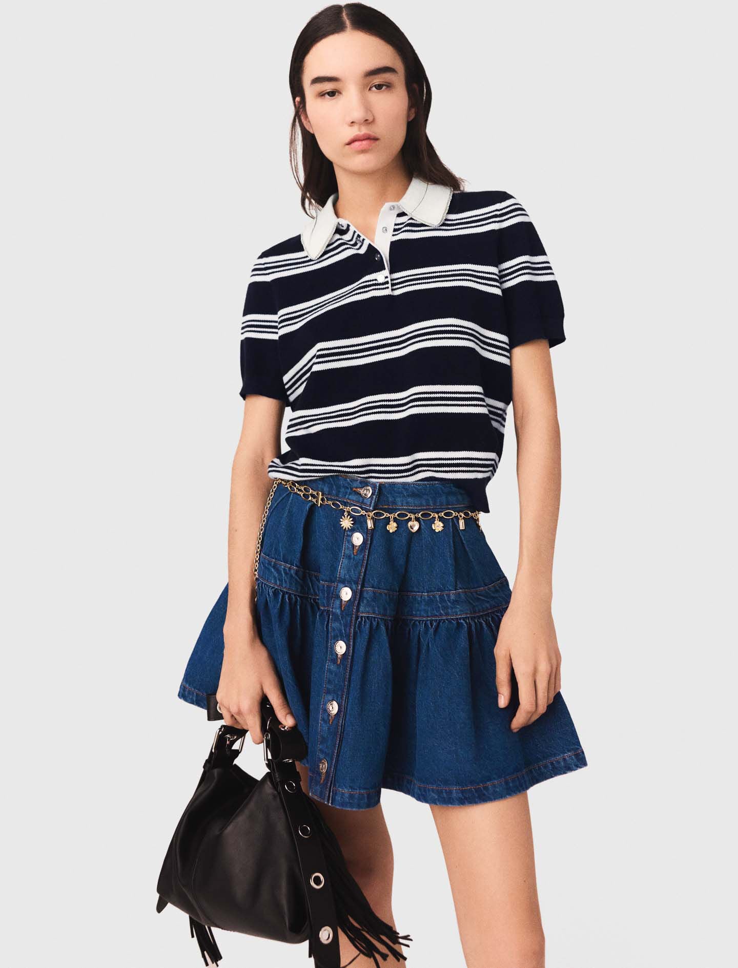 Maje Short denim skirt