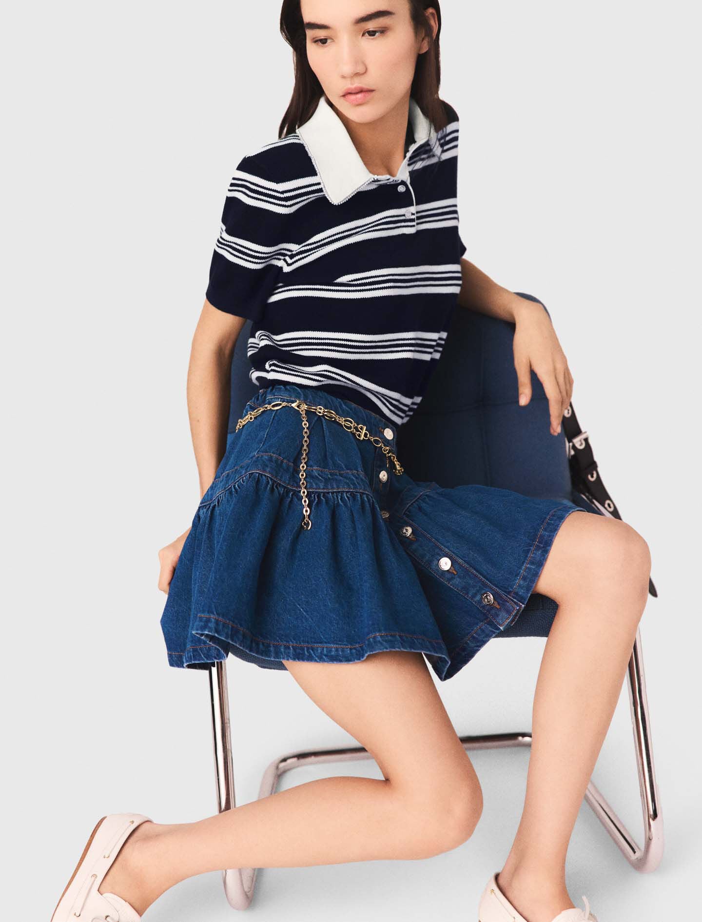 Maje Short denim skirt